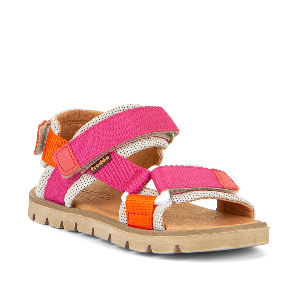 Sandale FRODDO, Jungen, Gr. 37, pink, orange, Leder, Textil, Schuhe Sandale, Trekking Schuh, Klettschuh mit Klettverschluss