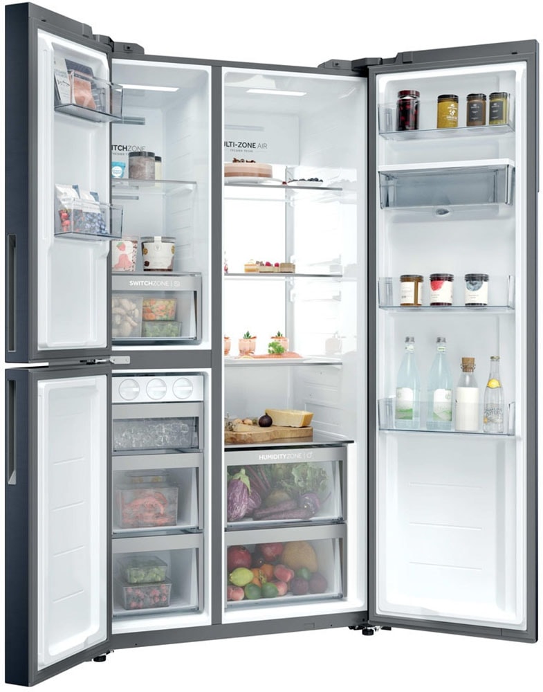 Haier Multi Door SBS 3D »HSPR79F18DWMB« 177,5 cm hoch 90,5 cm breit Humidity Zone: Obst, Gemüse und Salat 2x länger frisch halten