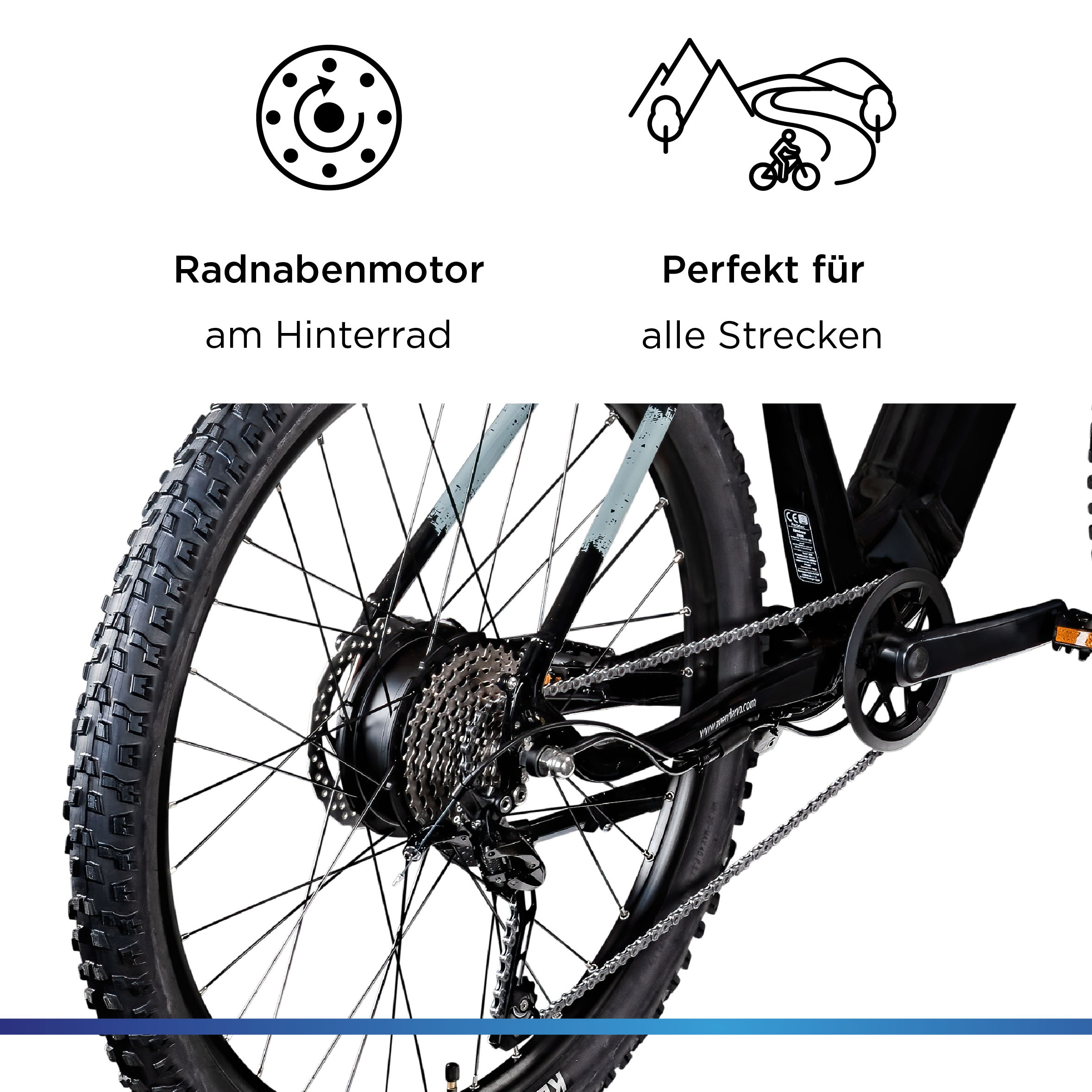 Zündapp E-Bike »Z808«, 10 Gang, Shimano, Deore RD-T6000, Heckmotor 250 W