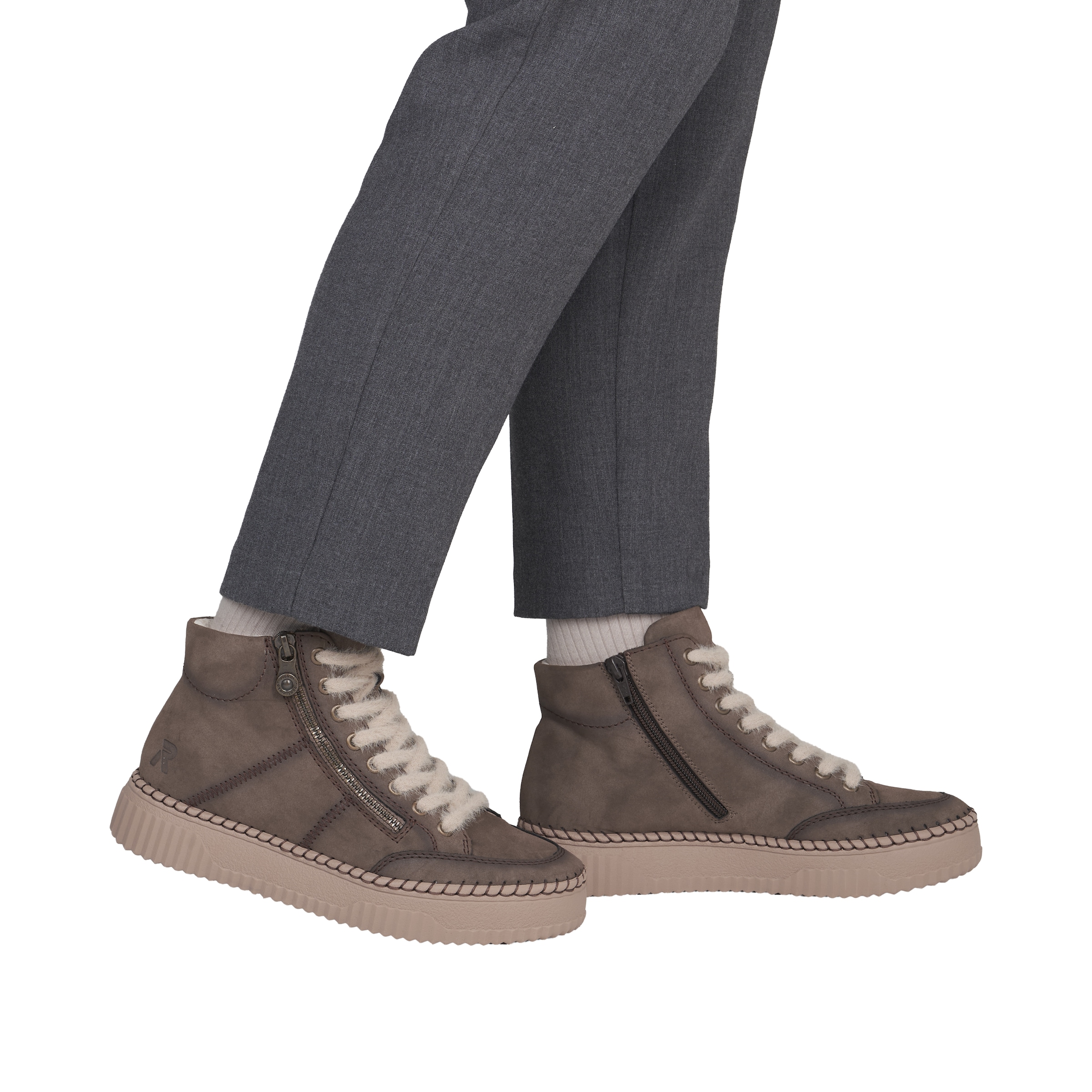 Rieker Schnürboots  Plateauboots, Stiefelette mit extravaganten Schnürsenkeln