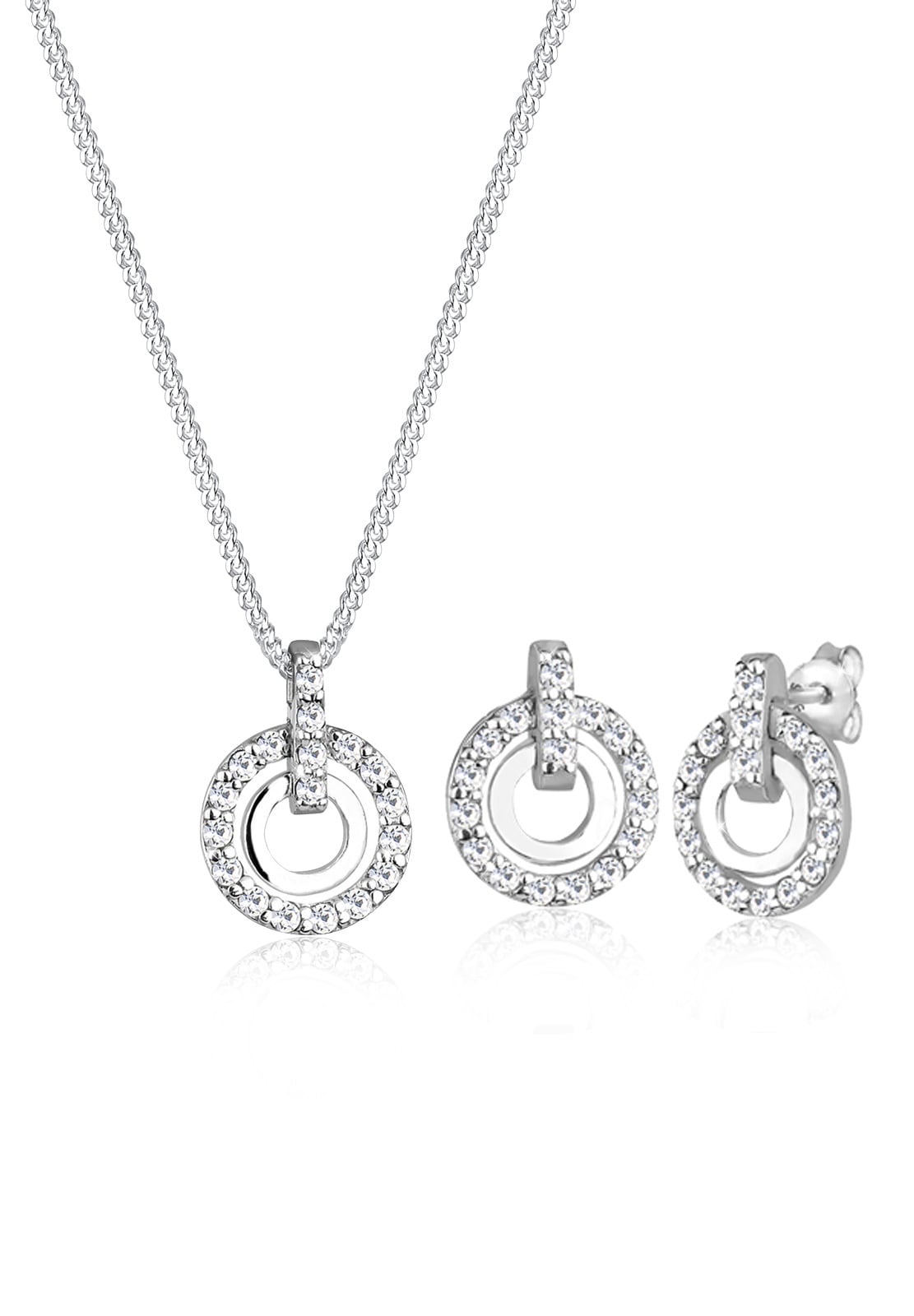 Elli Schmuckset »925 Sterling Silber Kreis Kristalle«