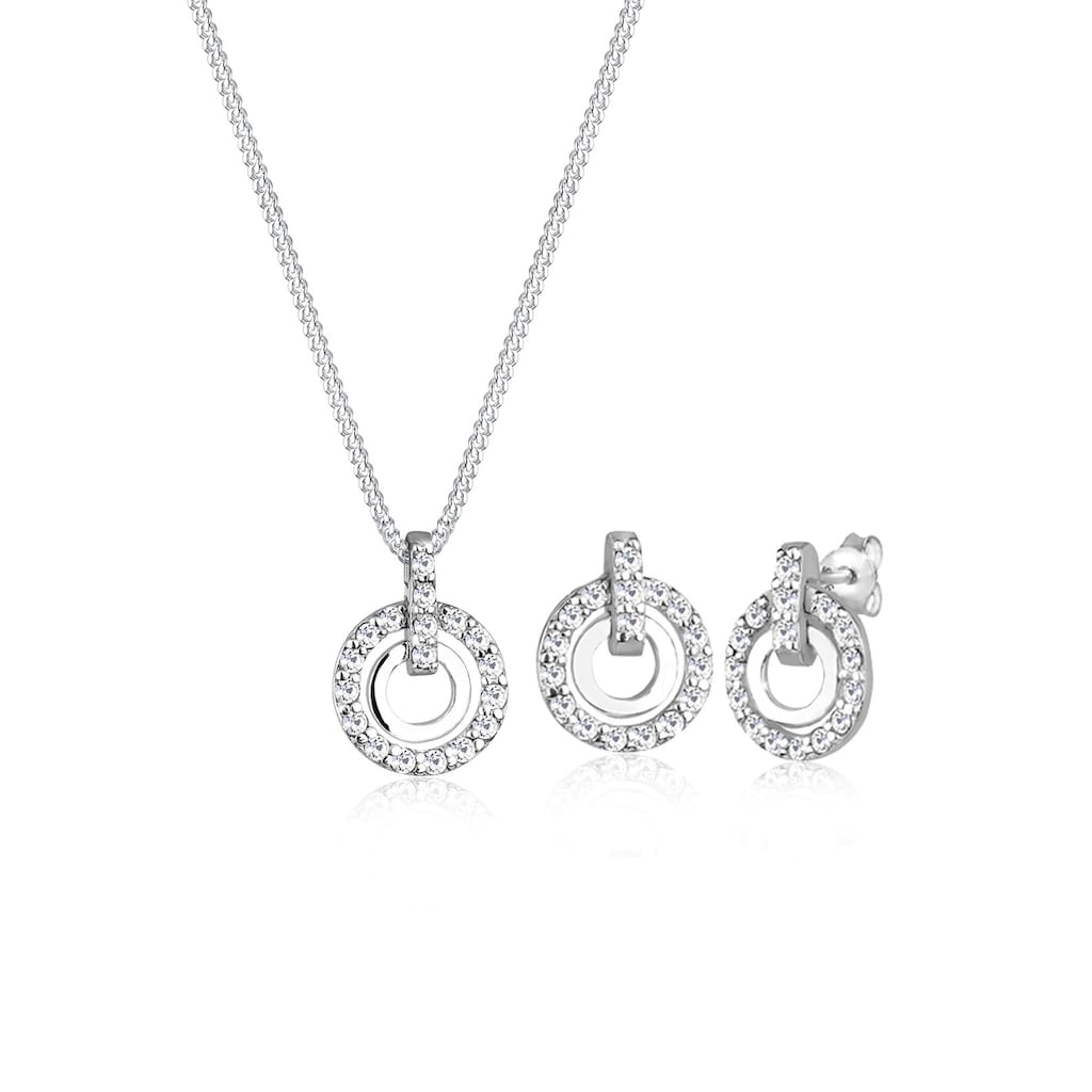 Elli Schmuckset »925 Sterling Silber Kreis Kristalle«