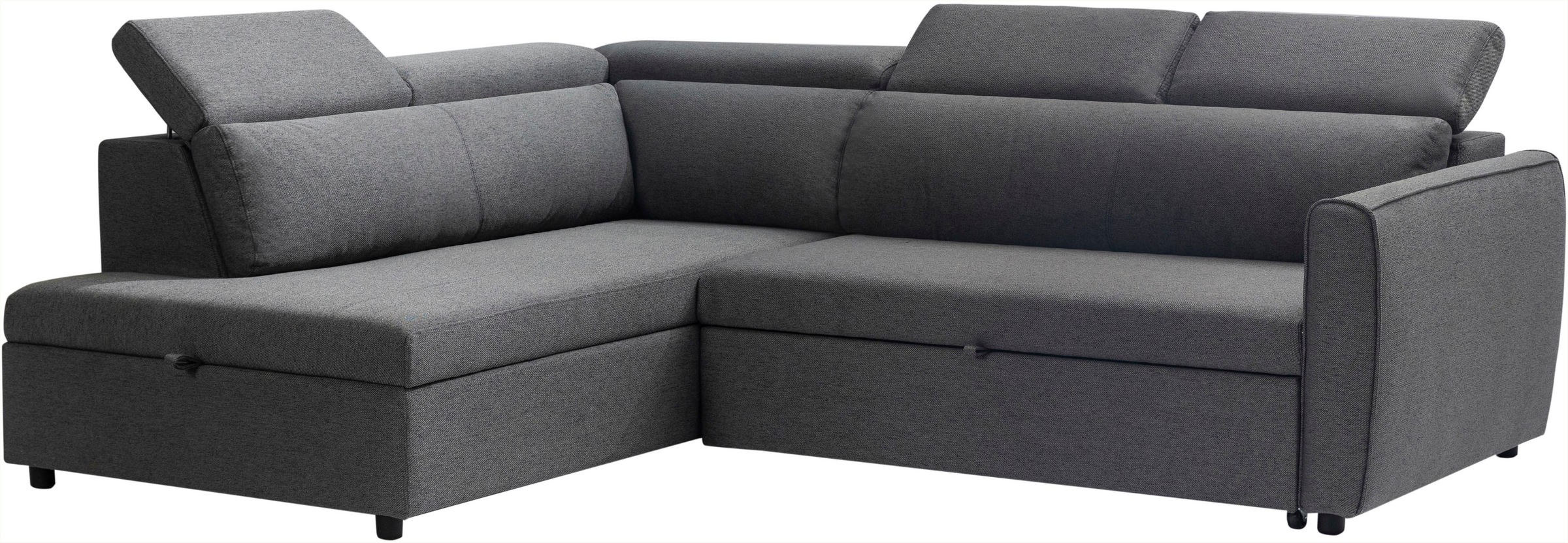 OTTO home Schlafsofa »KALLEA, Ecksofa, L-Form (251cm), Cord u. Webstoff« mit Bettfunktion & Bettkasten, verstellbare Kopfstützen