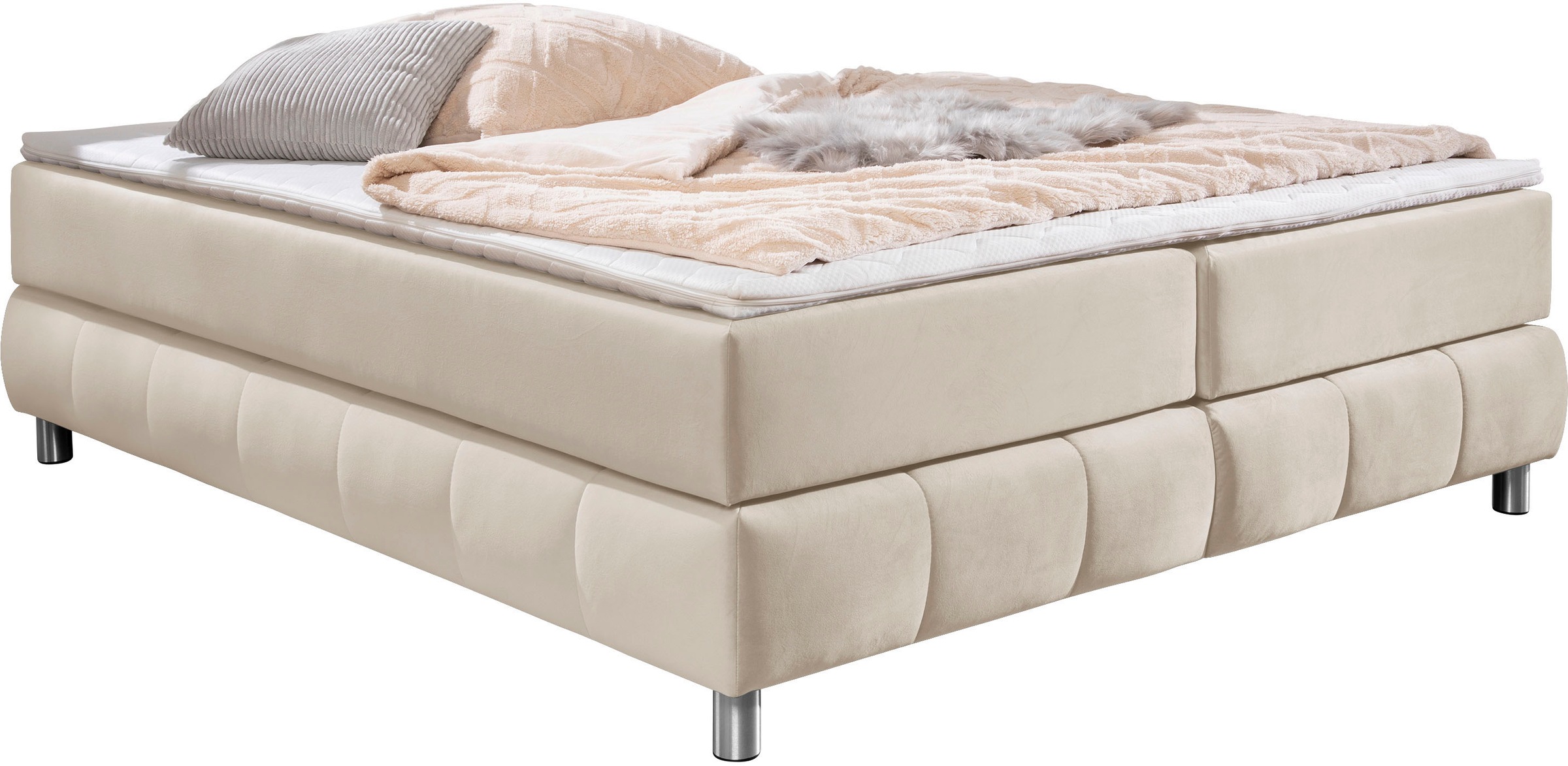 andas Boxspringbett »Salo«, Ohne Kopfteil, inkl. Topper, auch in Überlänge 220 cm