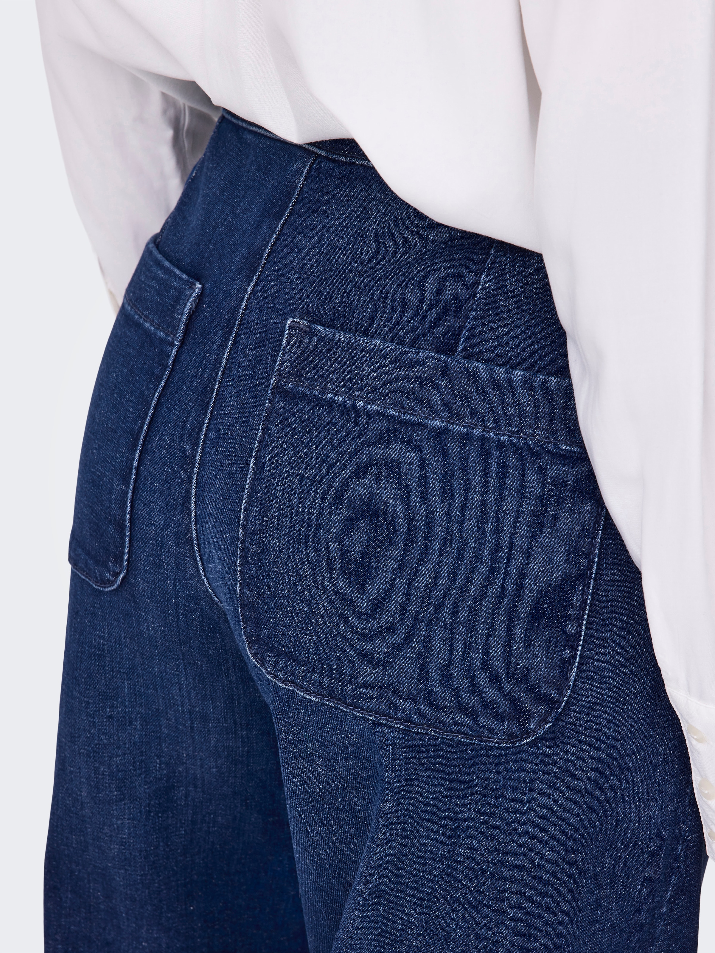ONLY High-waist-Jeans »ONLMADISON HW BUTTON WIDE DNM GEN533NOOS«, sanft gewaschener dunkler Denim-Look