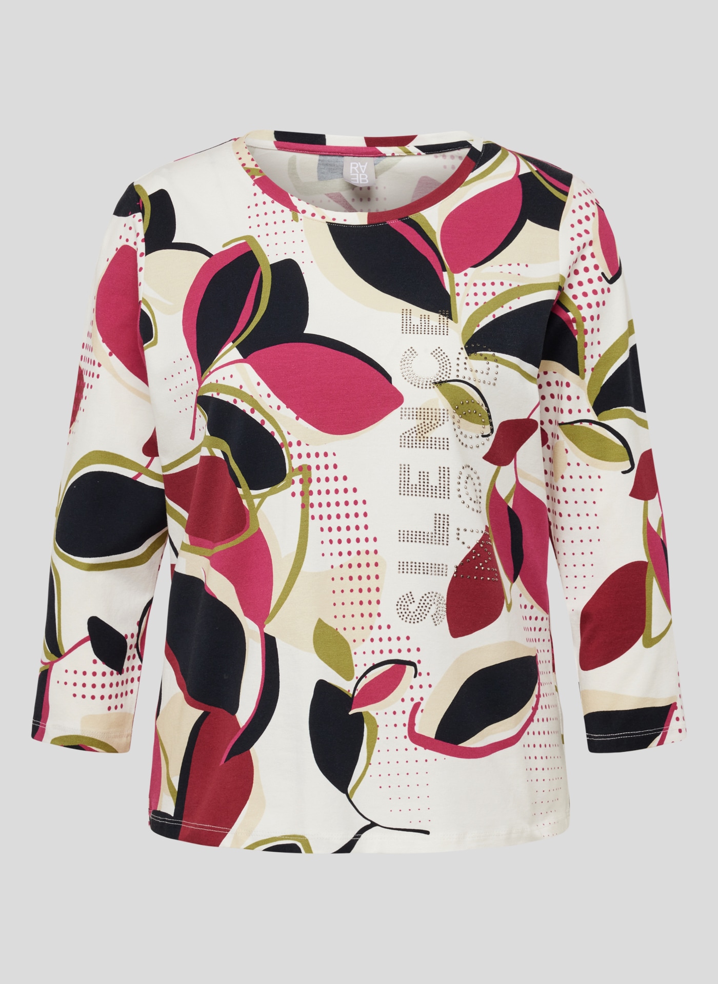 Rabe Print-Shirt »RABE Shirt mit 3/4-Arm floralem Muster und Glitzerakzenten«