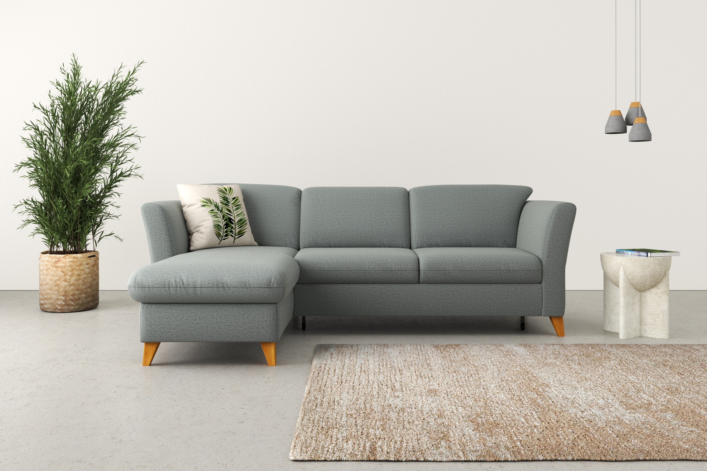 Home affaire Ecksofa "Trelleborg L-Form" Federkern-Polsterung, wahlweise mit Schlaffunktion und Bettkasten