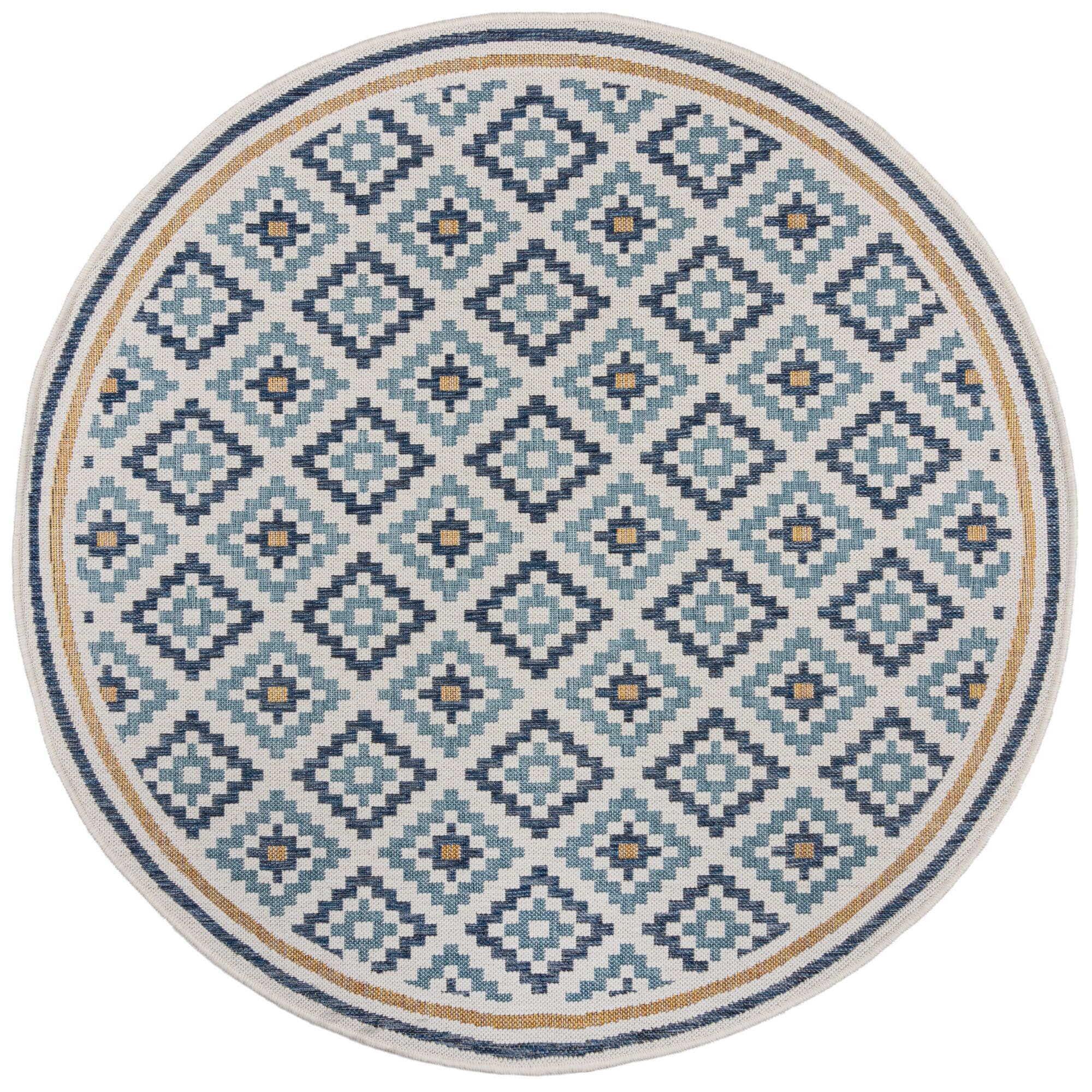 FLAIR RUGS Teppich »ZiaTrellis«, rund, 4 mm Höhe, Zia Trellis Indoor Outdoor-Teppich