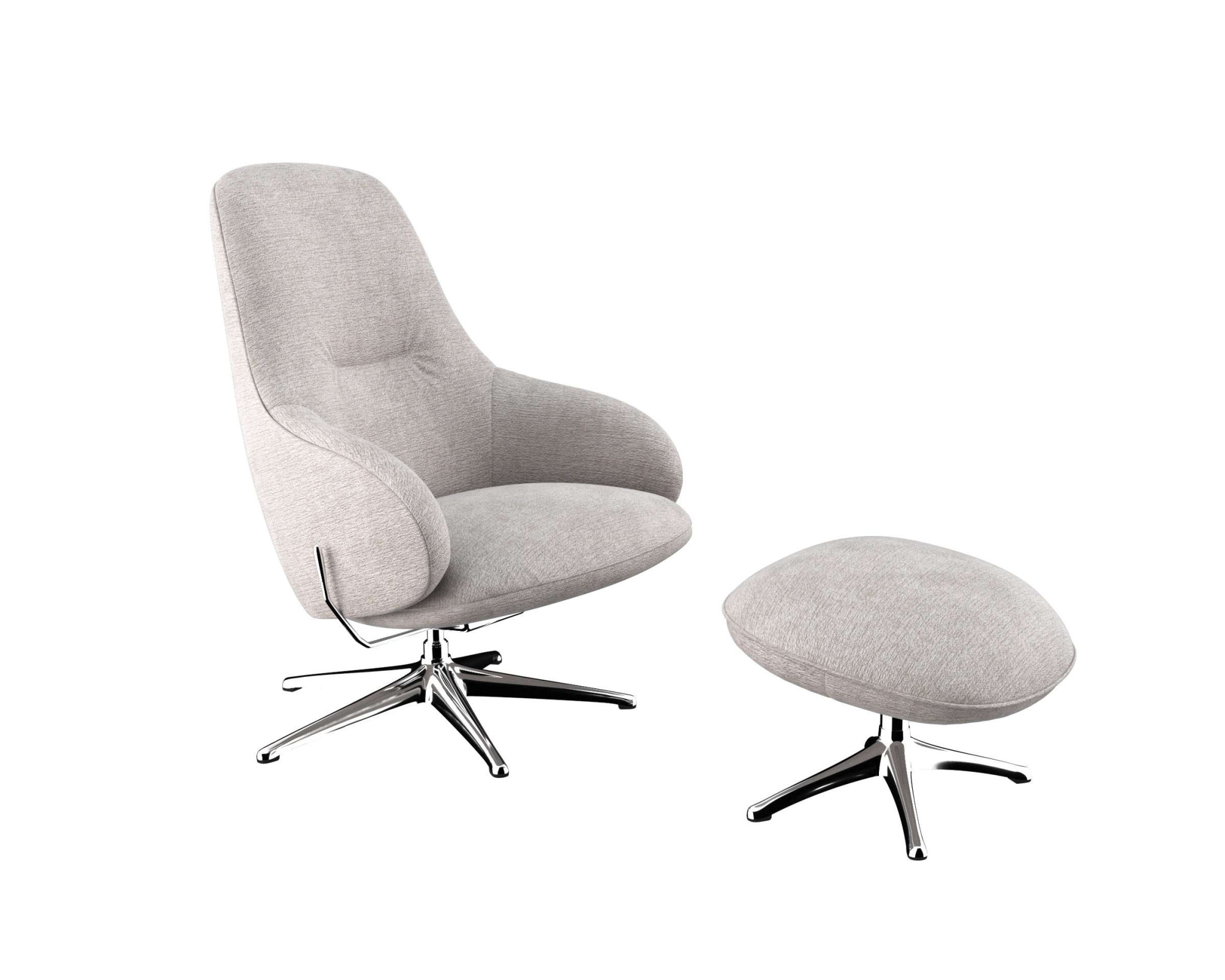 FLEXLUX Drehsessel »Falcone, TV-Loungesessel, Fernsehsessel, Polstersessel,«, Liegefunktion, drehbar, Fuß Alu