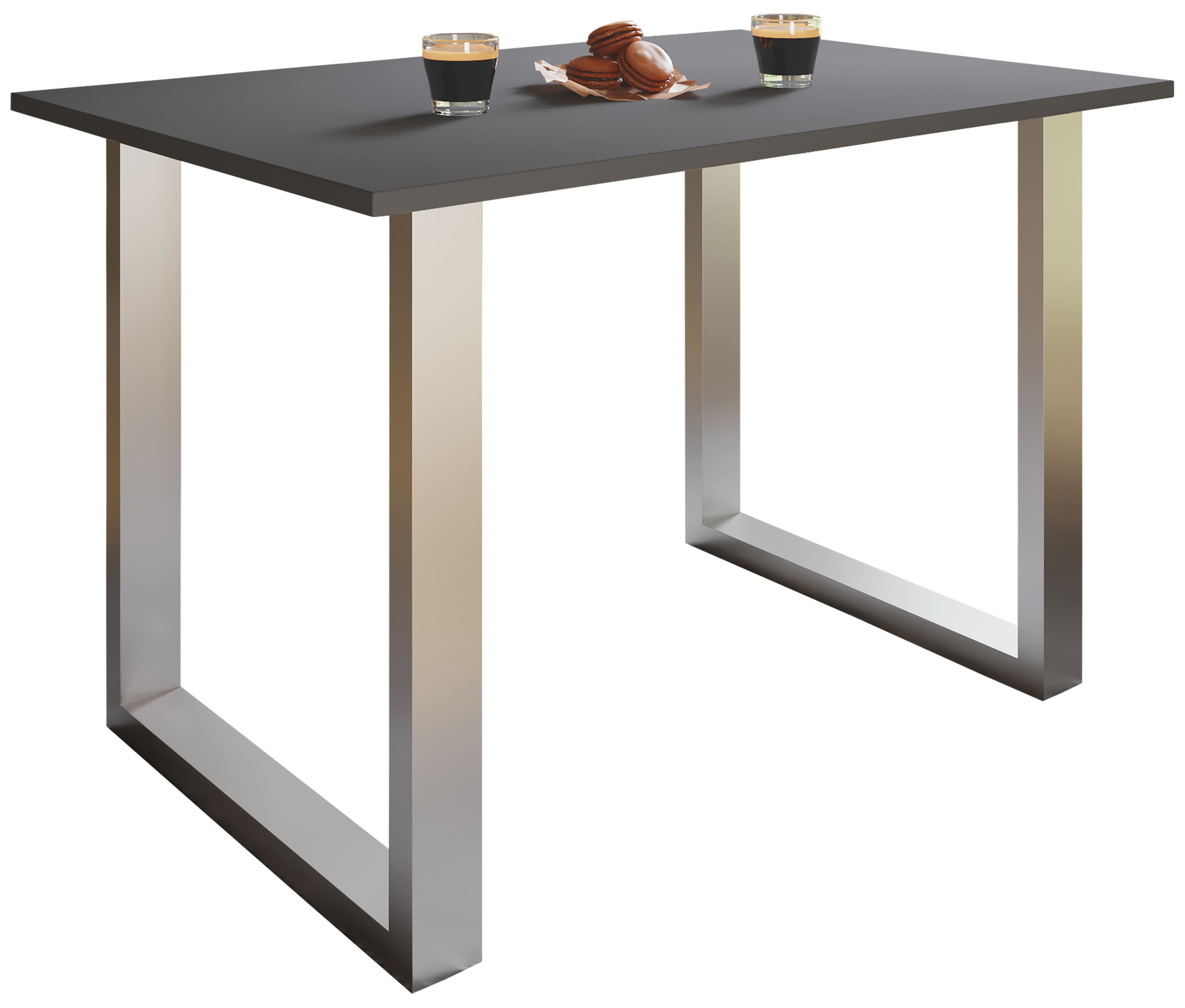 Esstisch VCM "Premium Holz Esstisch Küchentisch Xona U 140x50", schwarz (silber, anthrazit), B:140cm T:50cm, Tische, Esstisch