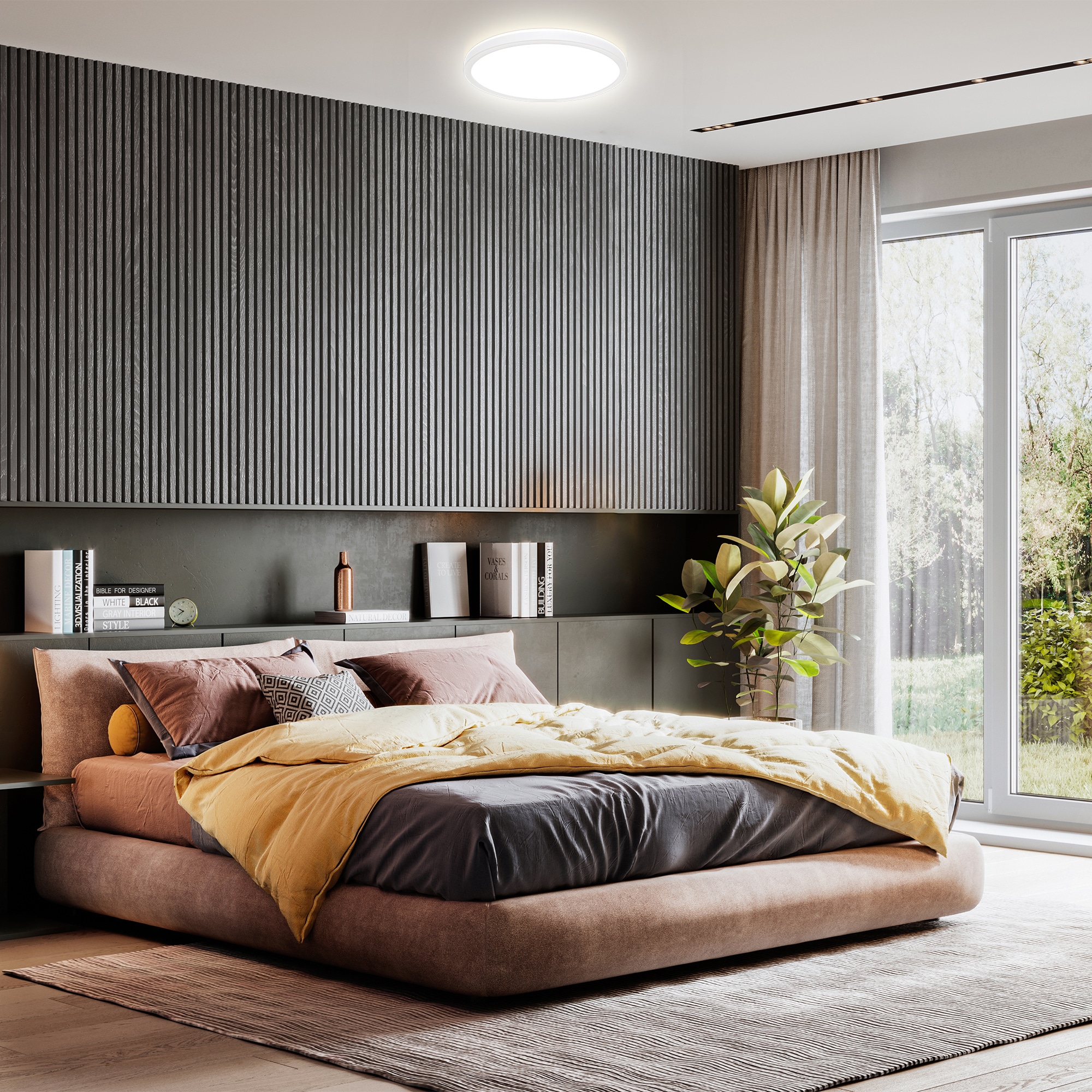 B.K.Licht LED Deckenleuchte »LED Bad-Deckenlampe, mit Backlight, Ultraflach«, 1 flammig, Leuchtmittel LED-Modul | LED fest integriert, Indirektes Licht, 18W, 4.000K, 2400Lm, IP44, Ø29cm