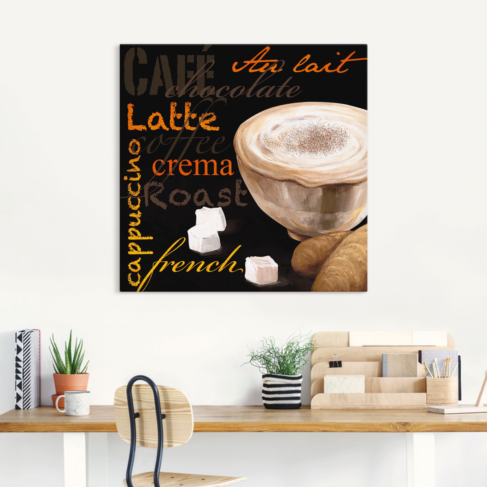 versch. Alubild, Bilder, (1 bestellen | oder - »Cappuccino Artland St.), Poster BAUR Kaffee«, als Kaffee Wandaufkleber Wandbild in Größen Leinwandbild,