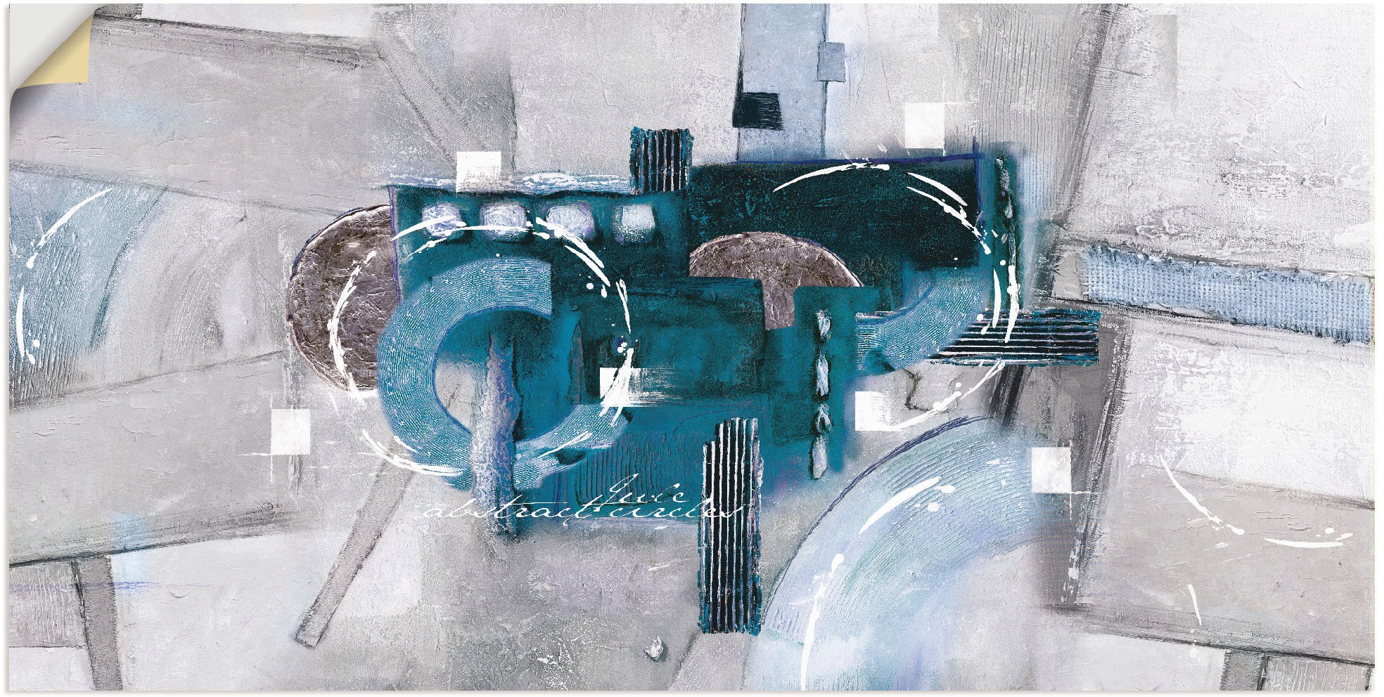 Black Friday Artland Wandbild »Abstrakte Poster St.), (1 Leinwandbild, blaue Größen in Kreise«, Alubild, Wandaufkleber als BAUR | Gegenstandslos, oder versch