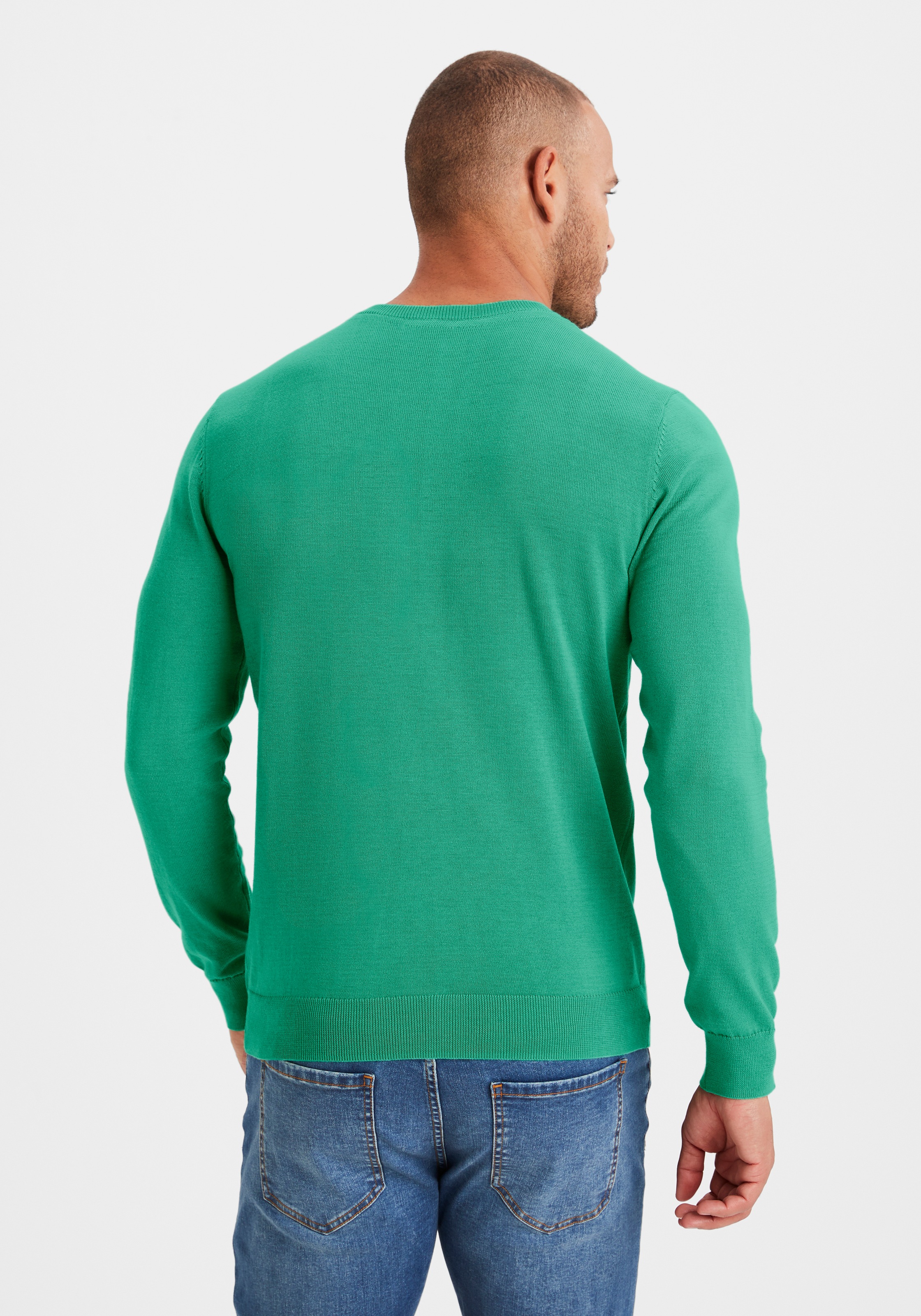 H.I.S Strickpullover mit V-Ausschnitt, Pullover aus Feinstrick, Baumwollmis günstig online kaufen