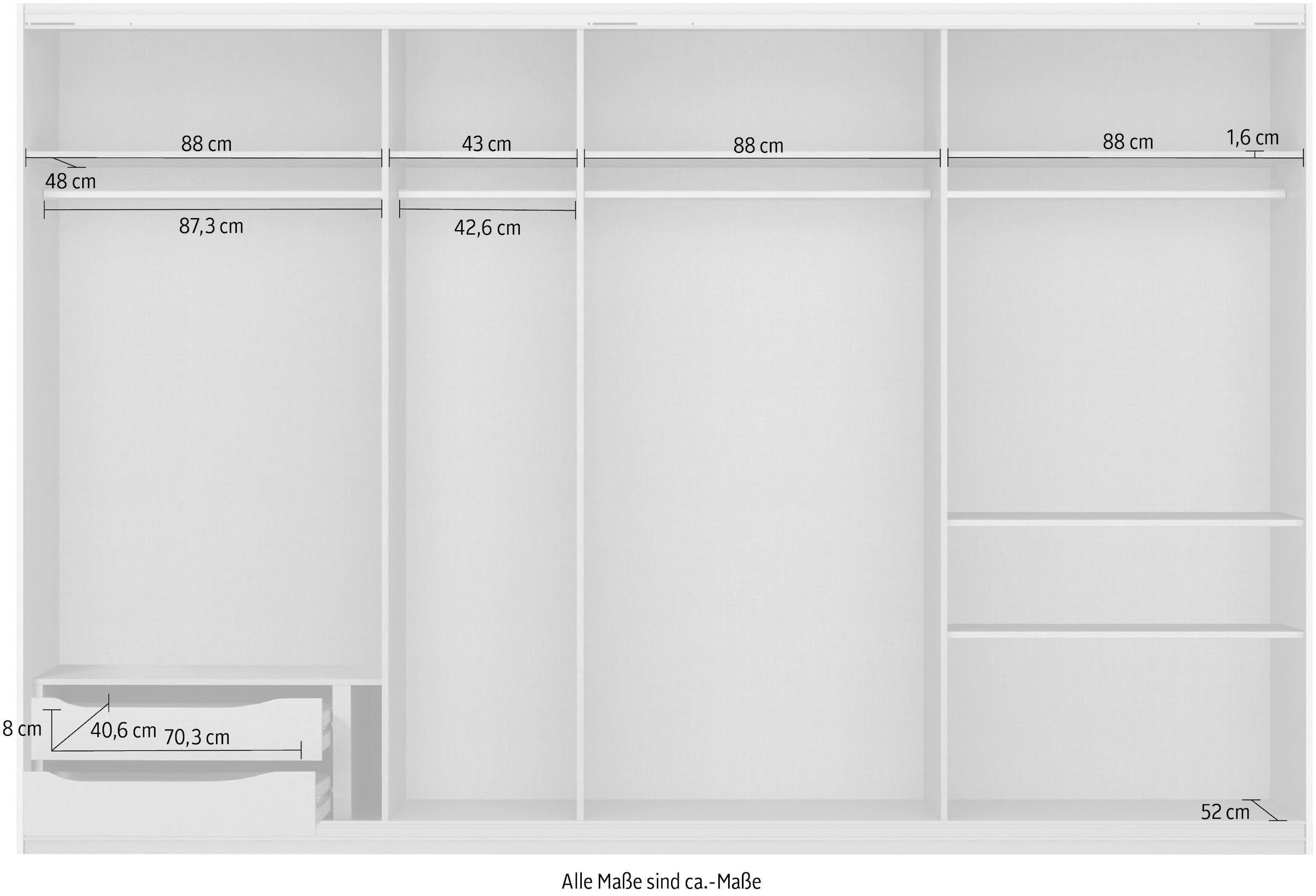 rauch Schwebetürenschrank »Kleiderschrank Schrank Garderobe ORACLE mit Spiegelfront«, inkl. Schubladen-Einsatz und extra Einlegeböden MADE IN GERMANY