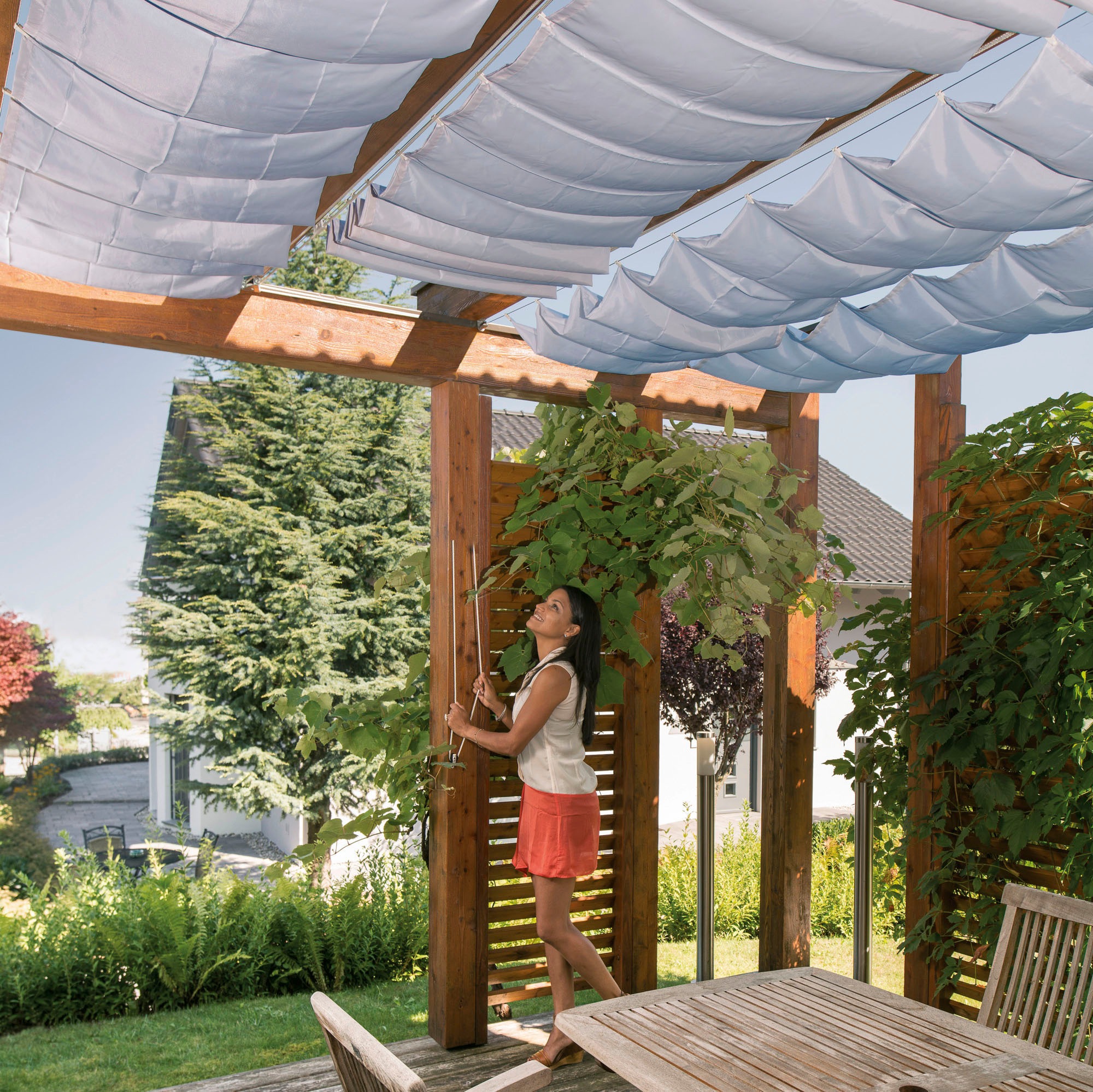 Windhager Sonnensegel für Seilspannmarkise, inklusive Laufhaken, 2,7x1,4 m günstig online kaufen