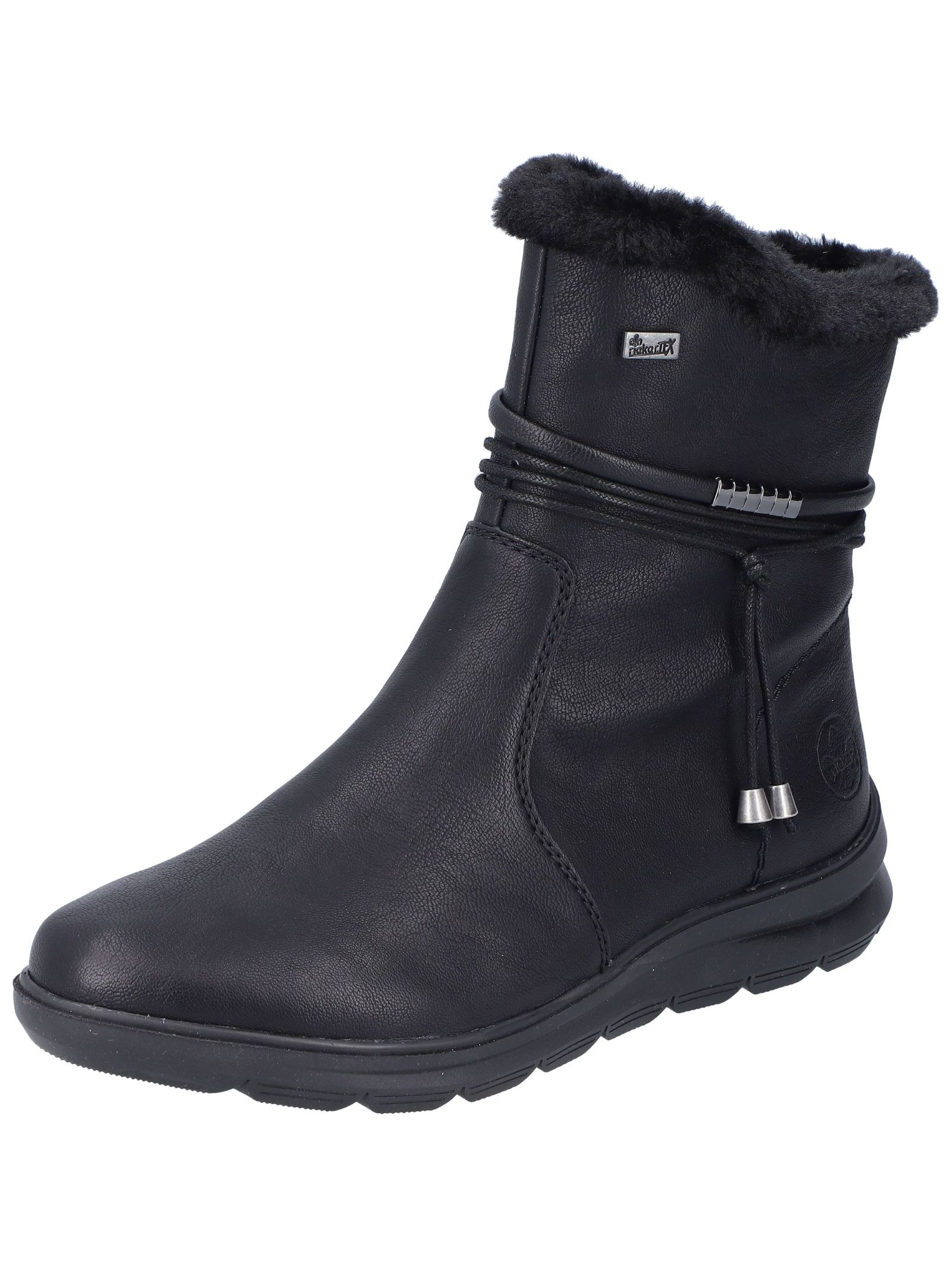 Winterboots RIEKER, Damen, Gr. 40, schwarz, Lederimitat, Textil, Schuhe Winterboots, mit wasserabweisender riekerTEX-Membran