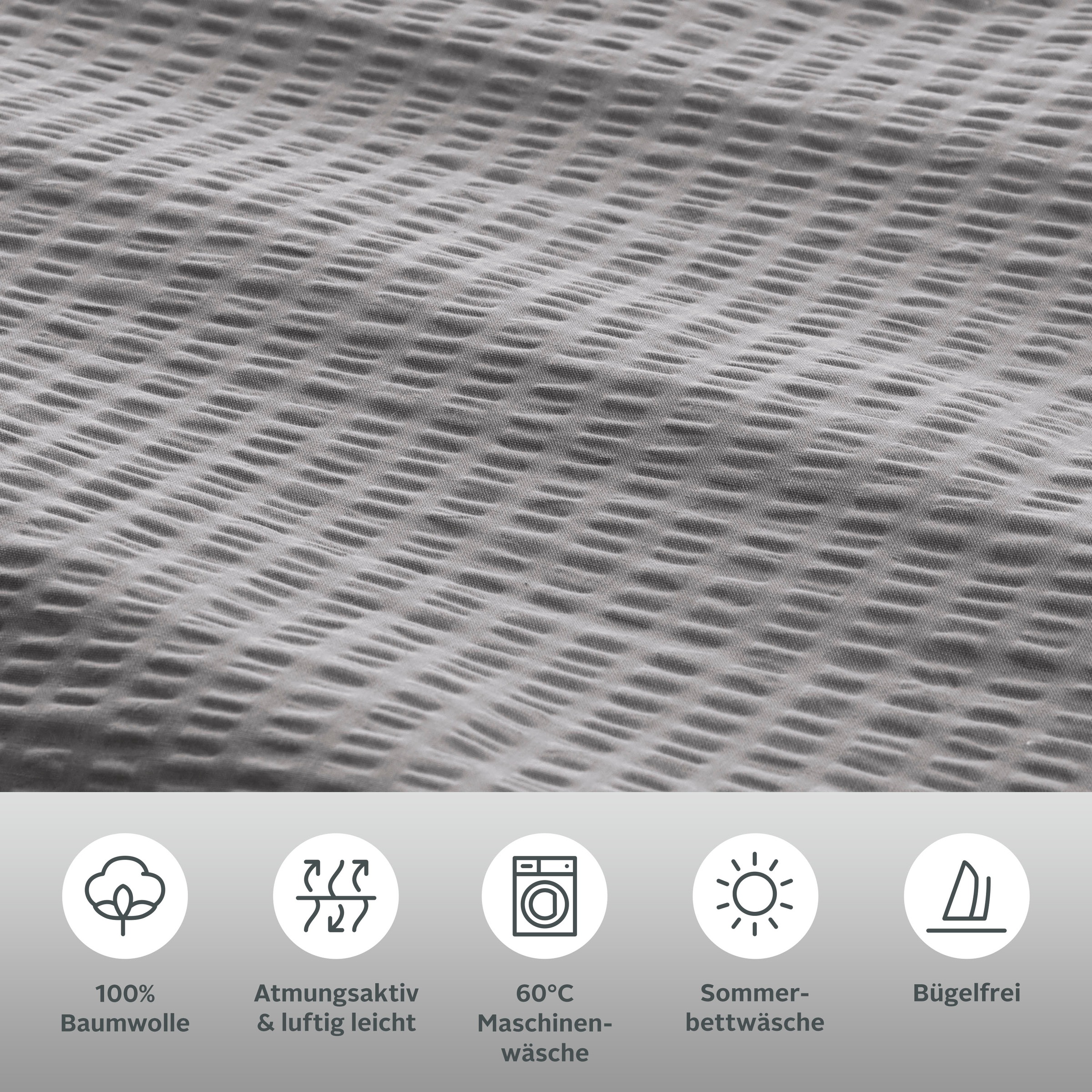 Thumbnail - OTTO home Bettwäsche "Sari2 in Gr. 135x200 oder 155x220 cm" 2 aus Baumwolle, uni Bettwäsche in Seersucker Qualität ideal...