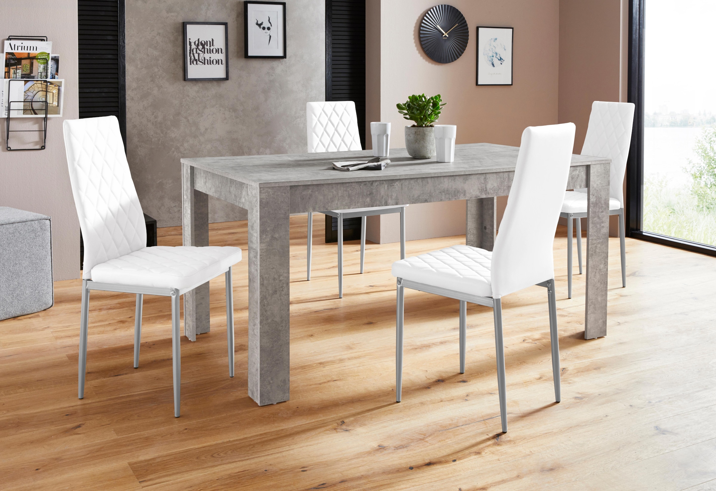 INOSIGN Essgruppe "Lynn160/Brooke" Set, 5 Stk. tlg. Tisch mit 4 Stühlen günstig online kaufen