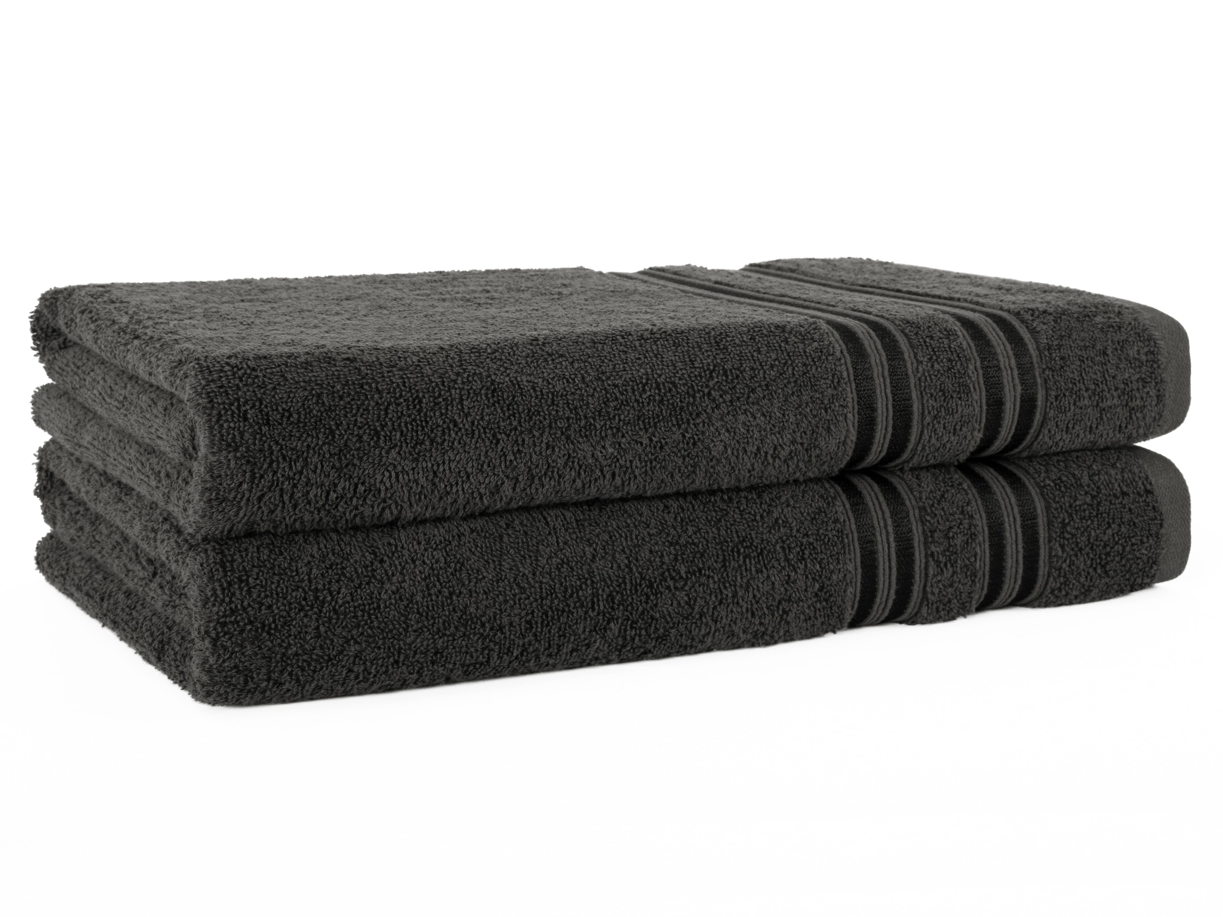 HAMMETEX Duschtuch "2er Set Badetücher 70x140 cm, 100% Baumwolle, Weich & Saugstark" mit Bordüre, einfarbig, weich