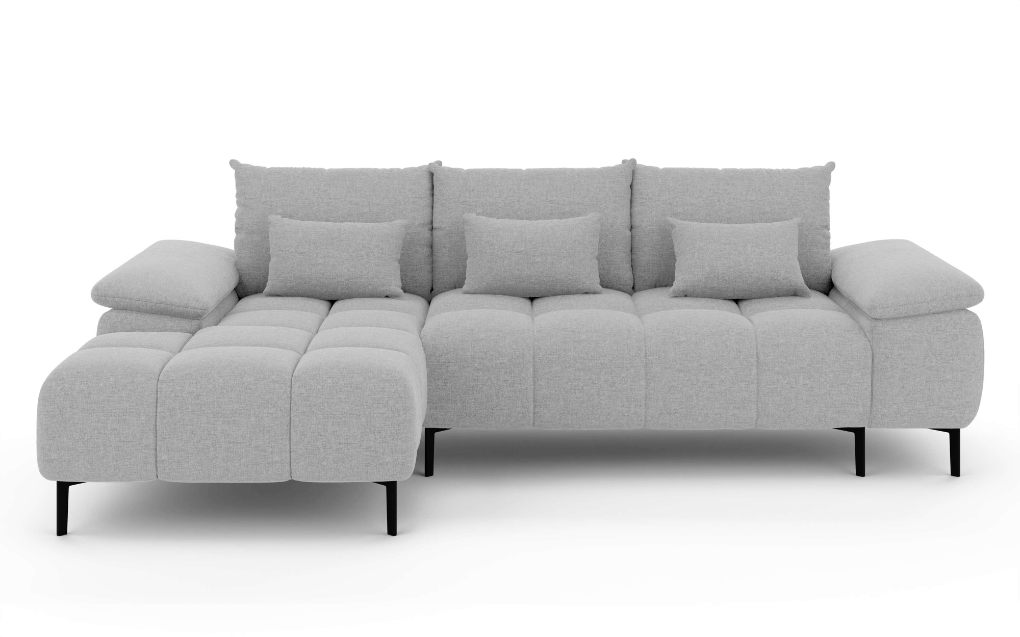 INOSIGN Ecksofa »DROMARA Schlafsofa mit Bettkasten, Maße: B/T/H 277/141/91 cm«, L-Form mit Recamiere rechts/links bestellbar, Wellenunterfederung