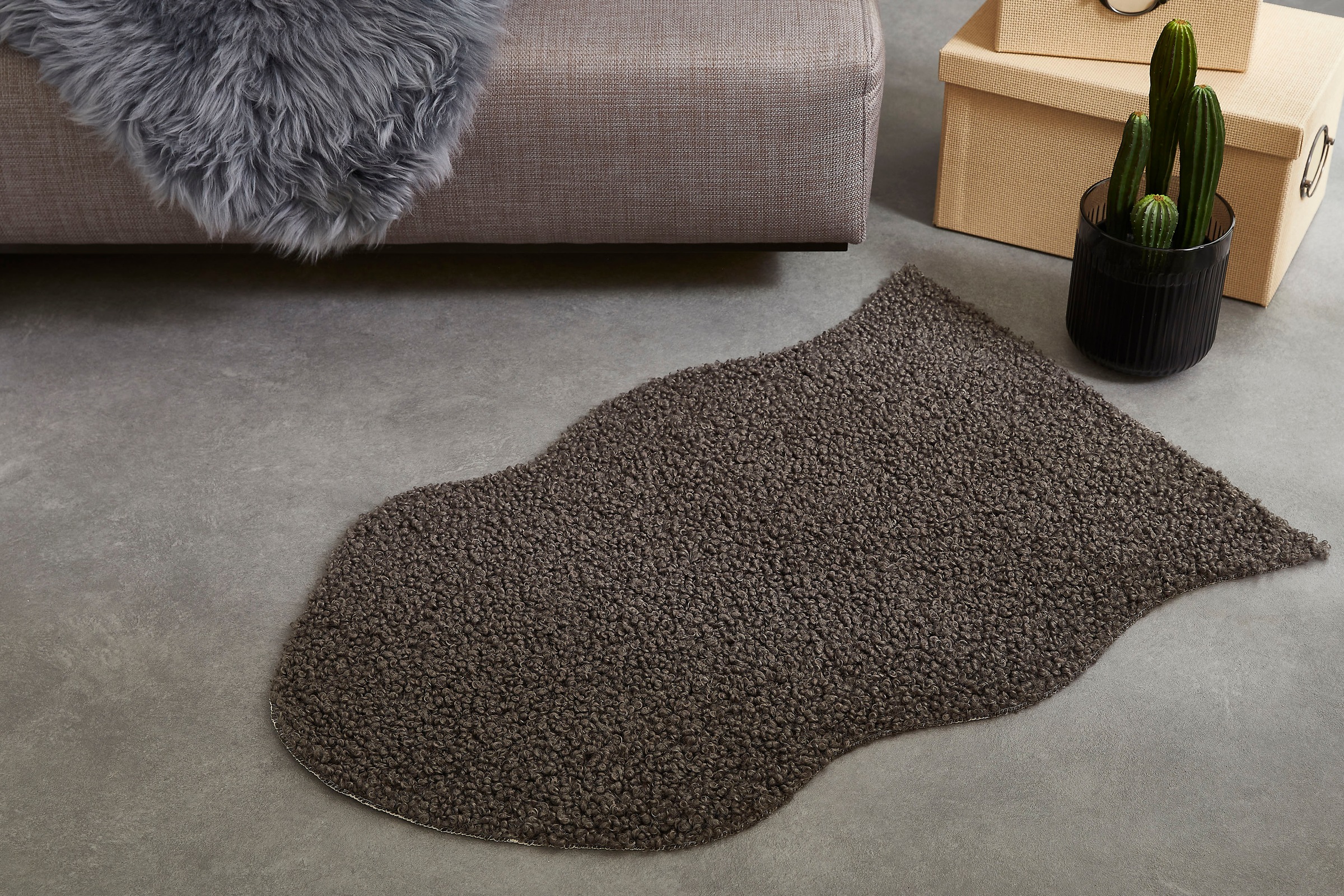 my home Fellteppich "Lapua" fellförmig 25 mm Höhe Uni Farben, weich & flaus günstig online kaufen