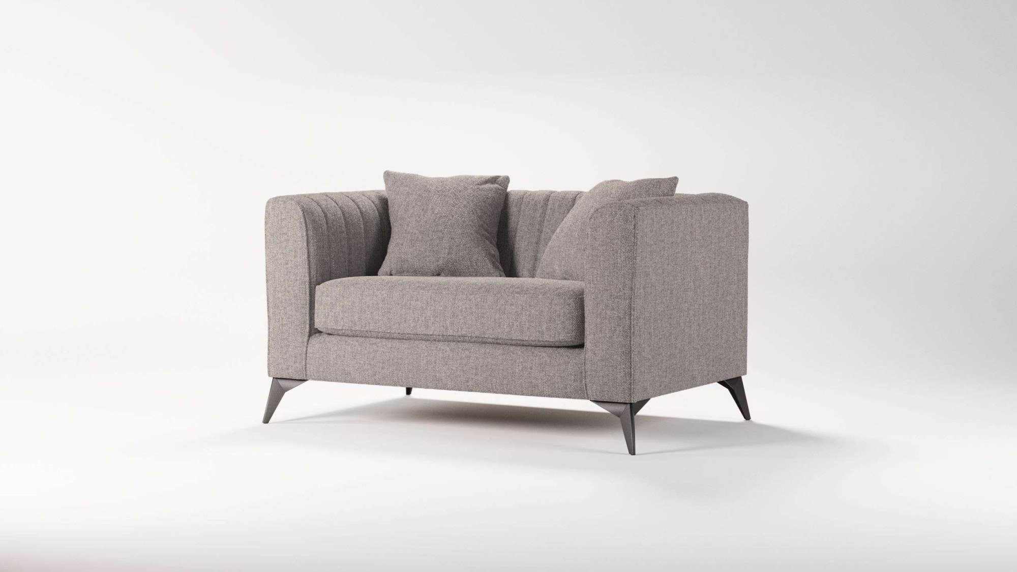Places of Style Loveseat »MATTHEW Loungesessel, Maße B/T/H: 130/86/74 cm«, incl. Zierkissen, feine Steppung im Rücken, belastbar bis 200kg