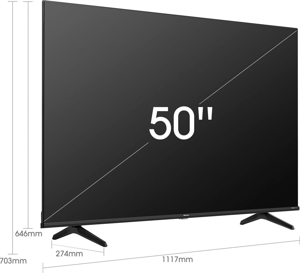 Hisense QLED-Fernseher »50E77HQ«, 126 cm/50 Zoll, 4K Ultra HD, Smart-TV, HDR10, HDR10+ decoding, HLG, 60Hz Panel, Alexa Built-in, VIDAA Voice