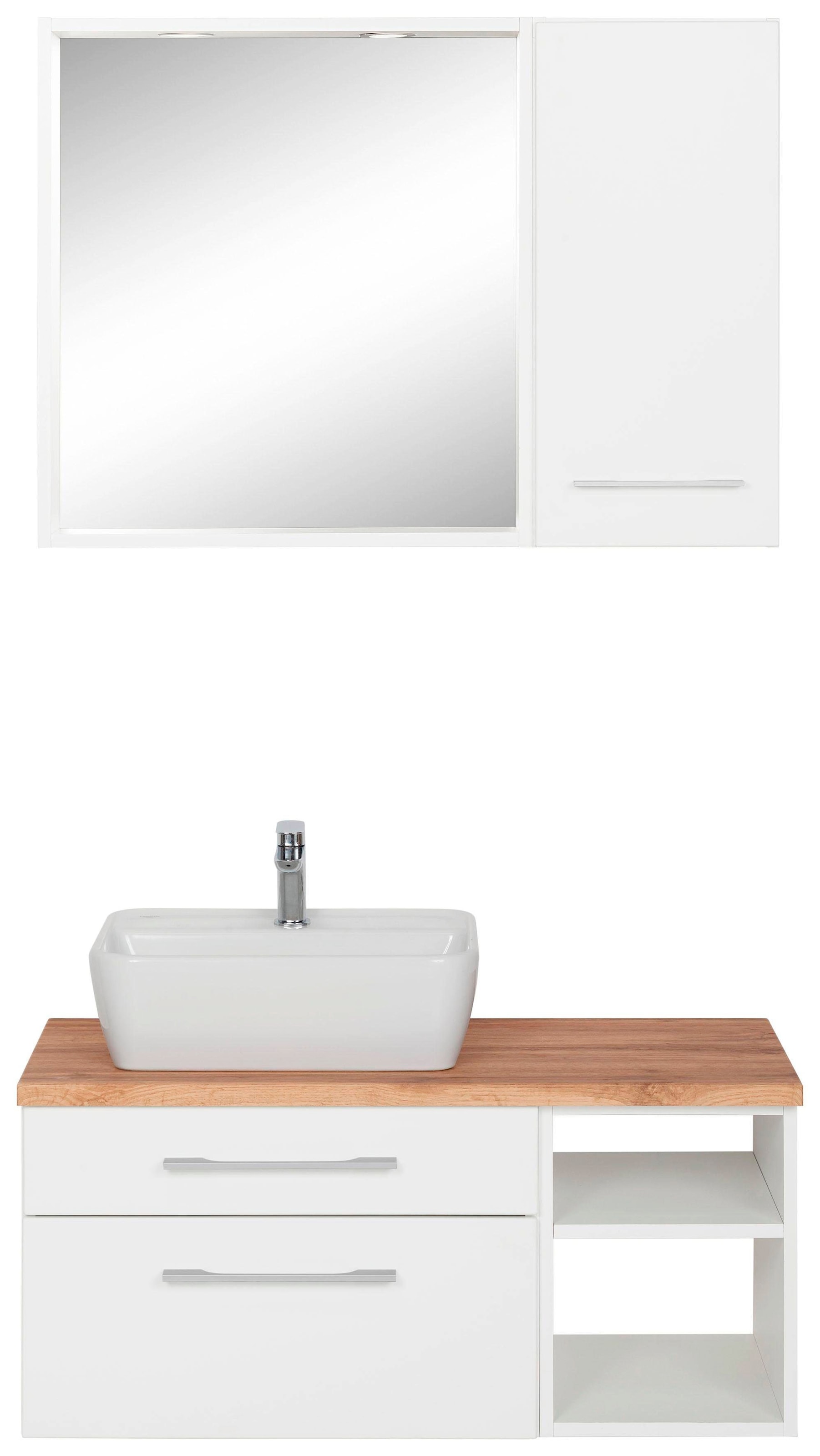 welltime Badmöbel-Set "Davos" 3 Stk. tlg. Waschplatz, Hängeschrank und Bad- günstig online kaufen