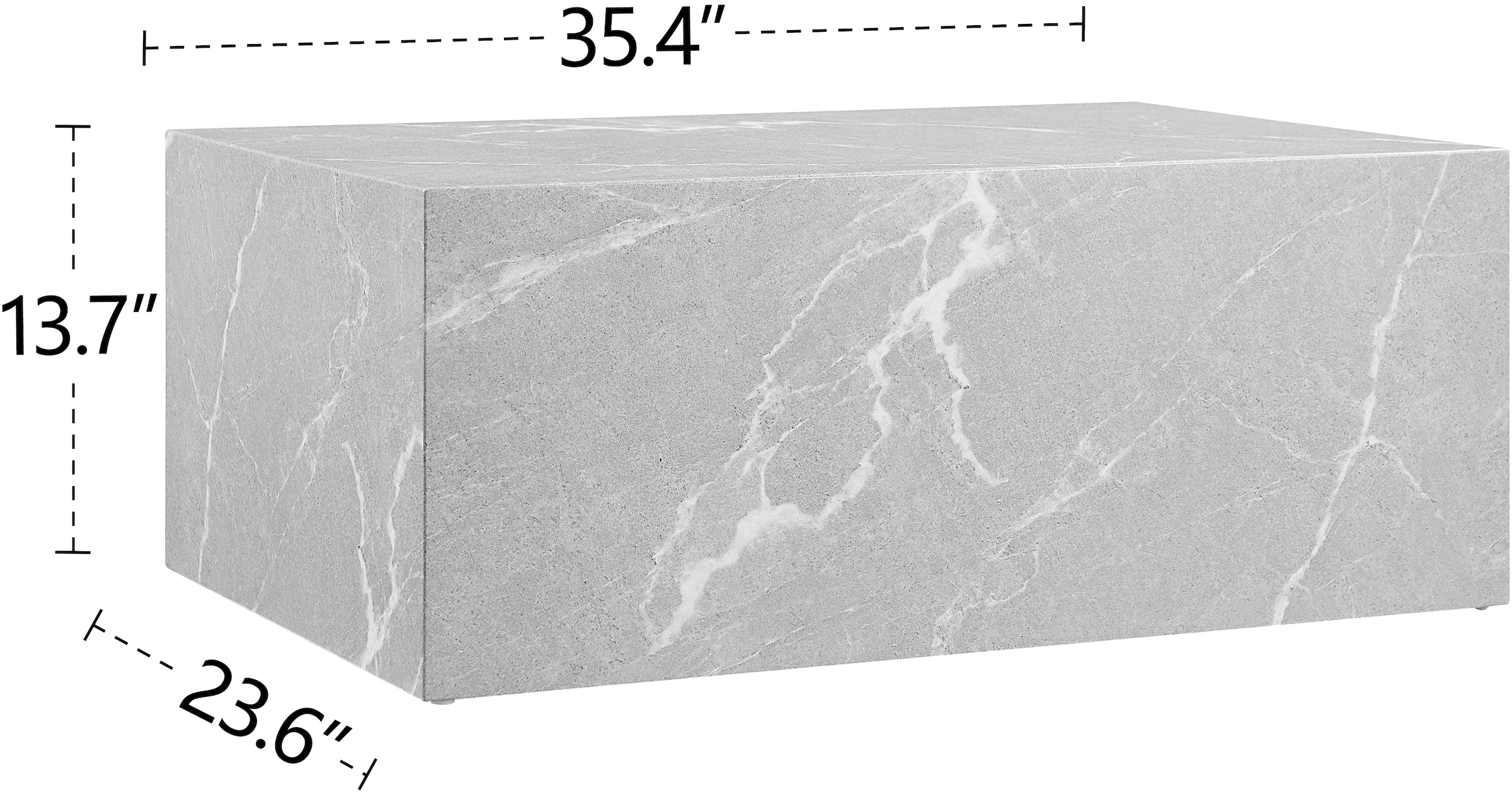 SalesFever Couchtisch »Almeria Beistelltisch B/T 90/60 cm«, rechteckig 90x60 cm, in Marmoroptik foliert
