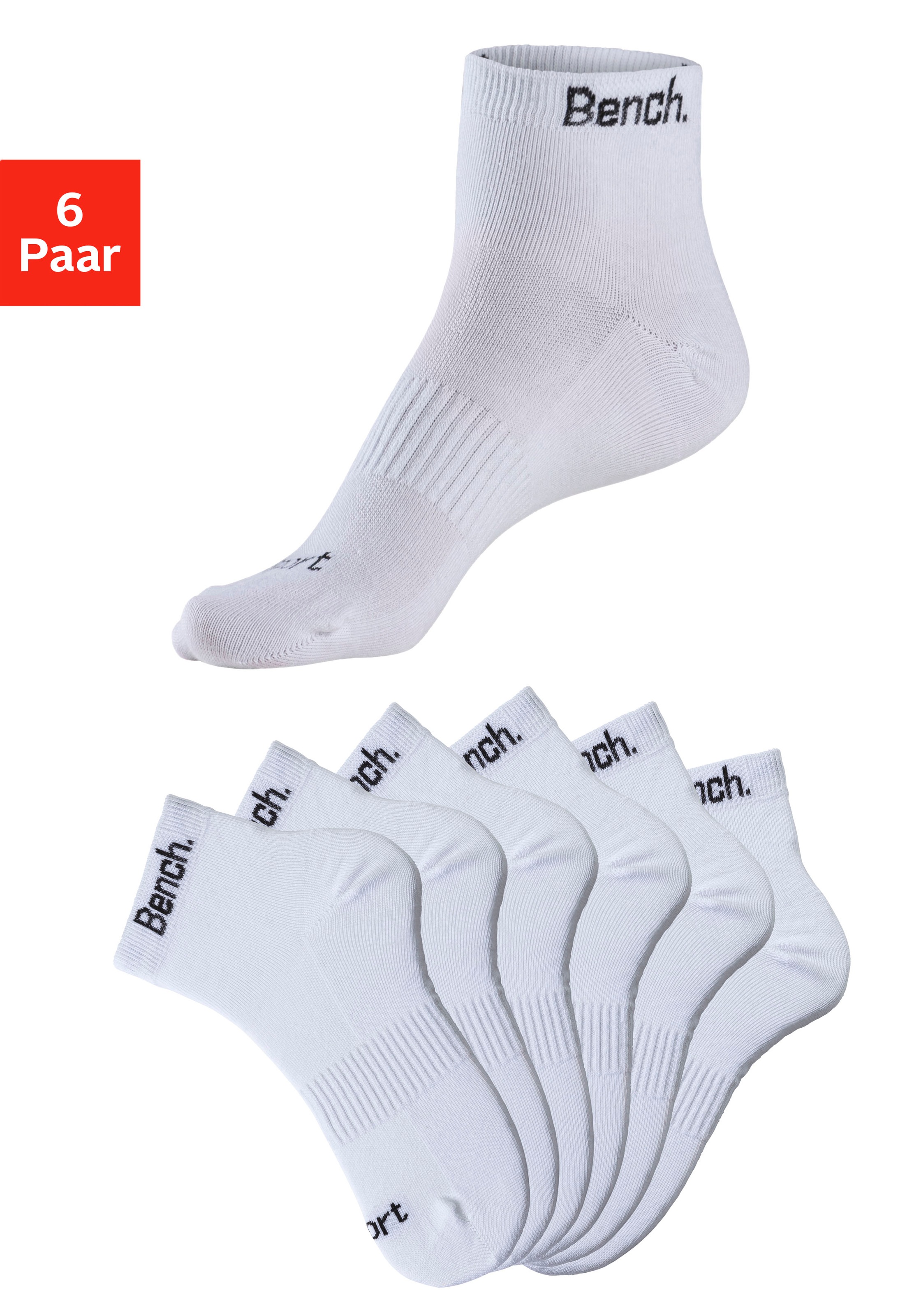 Bench. Sportsocken Packung, 6 Stk. tlg. mit antibakterieller Feuchtigkeitsregulierung