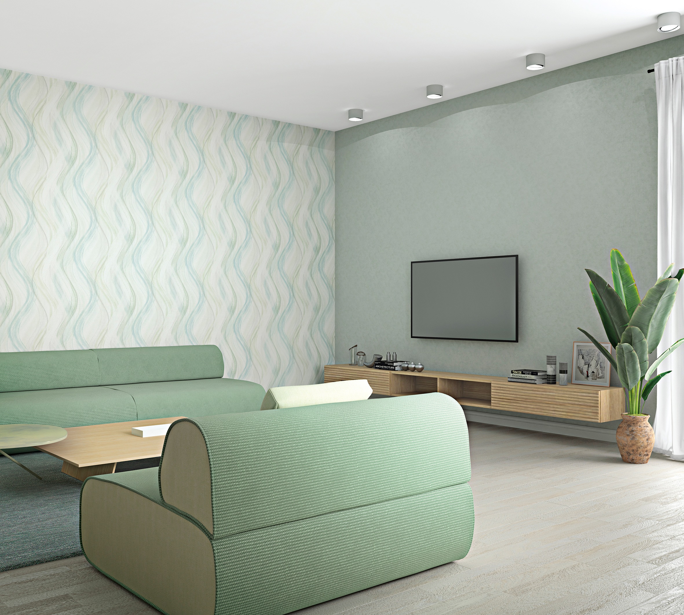 Marburg Vliestapete, natürlich, Wellenoptik, moderne Tapete für Wohnzimmer Schlafzimmer Küche