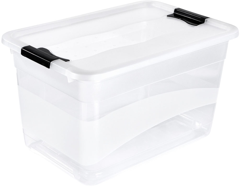 keeeper Aufbewahrungsbox »Cornelia, 3er Set, 52 L, 59,5 x 39,5 x 34 cm« durch Clips verschließbar, Griffe am Boden