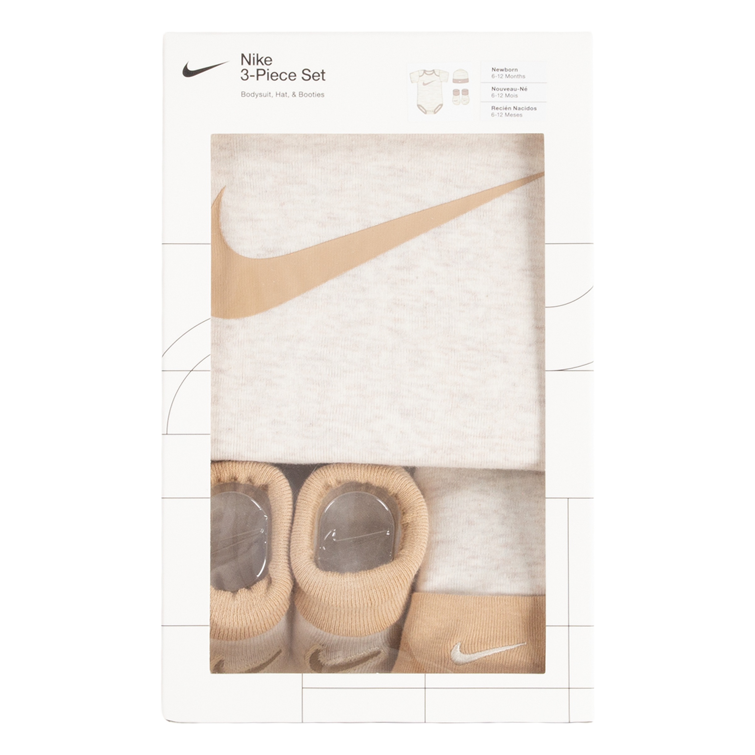 Nike Sportswear Neugeborenen-Geschenkset »NHN NIKE SWOOSH« 3 tlg. für Babys, dreiteiliges Set, weiches Material