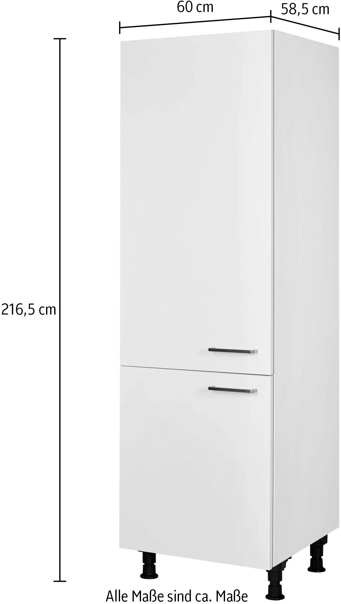 nobilia® Kühlmodul »"Touch", für ein Kühl- und Gefrierschrank, Ausrichtung wählbar« vormontiert, Ausrichtung wählbar, Breite/Höhe: 60/216,6 cm