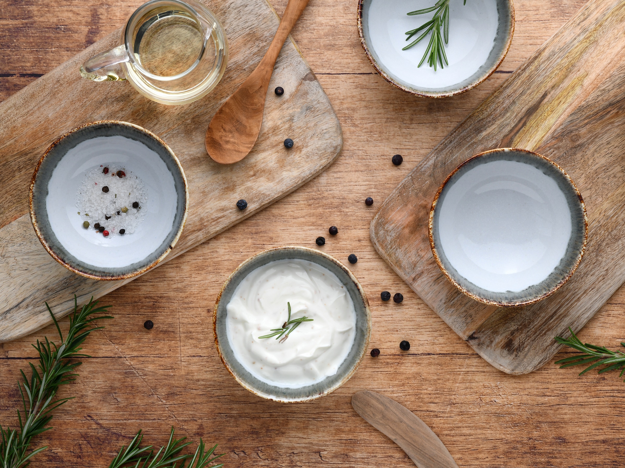 CreaTable Dipschale »Cascade, Schale 6-tlg«, 6 tlg., aus Steinzeug, Rekativglasur, Healthy Food
