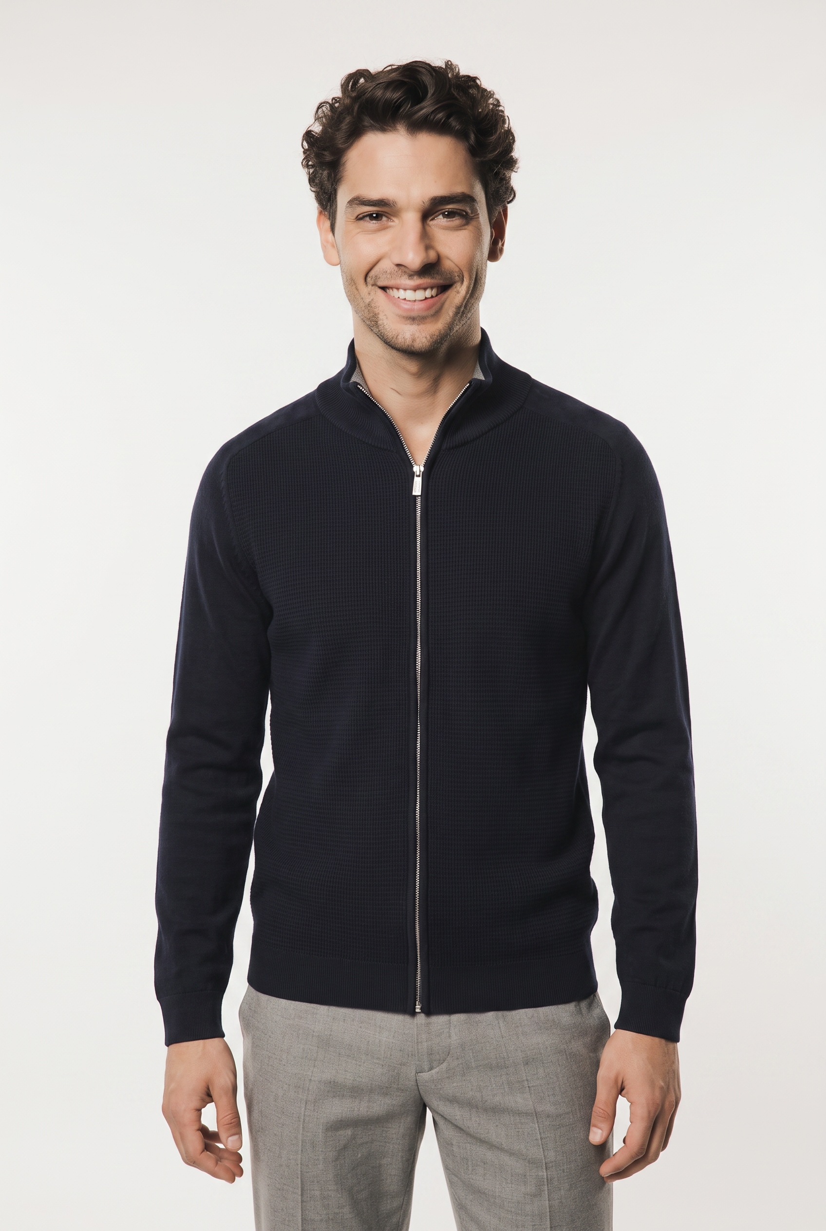 TOM TAILOR Strickjacke mit Logo Stickerei