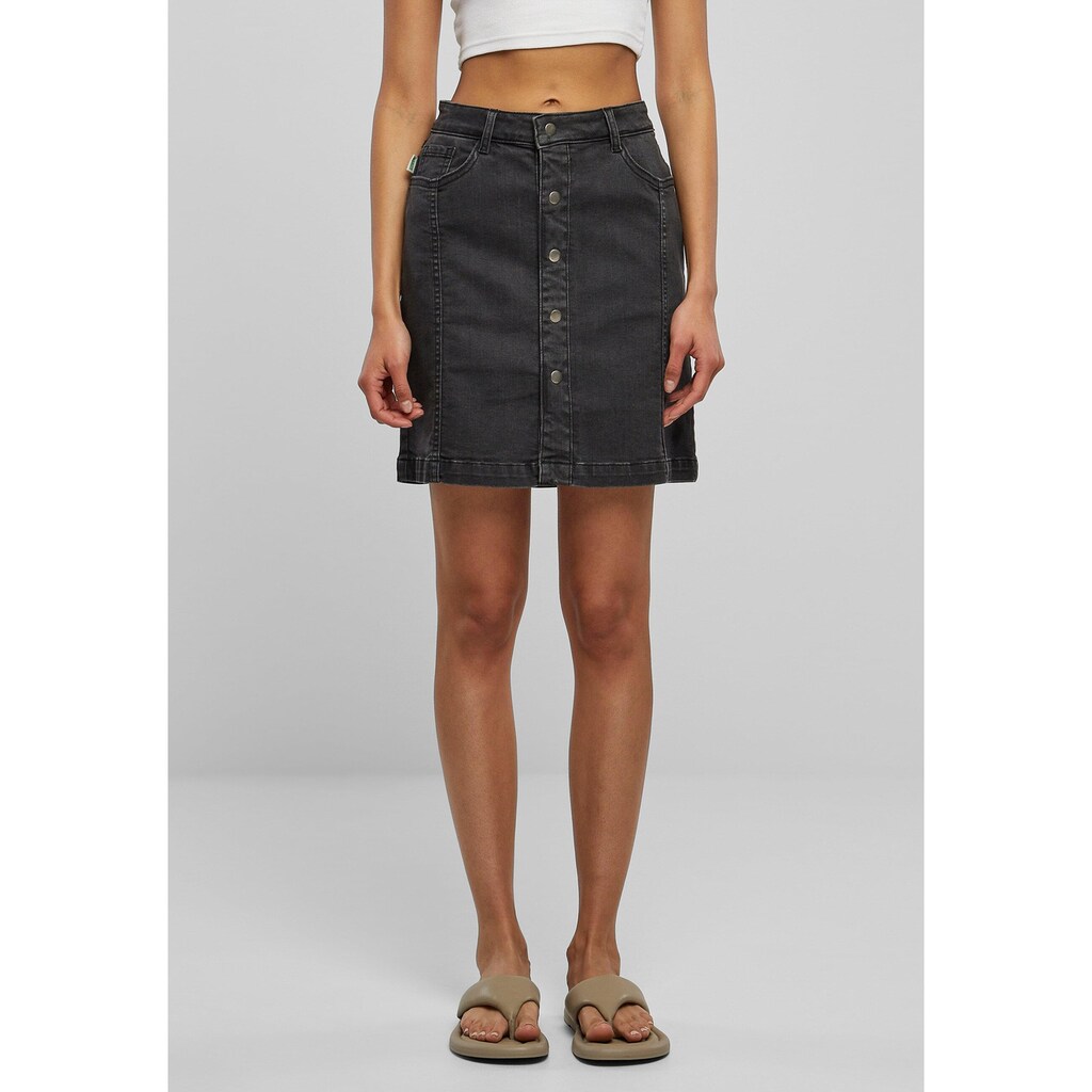 URBAN CLASSICS Sommerrock »Urban Classics Damen Ladies Organic Stretch Button Denim Skirt«, (1 tlg.)