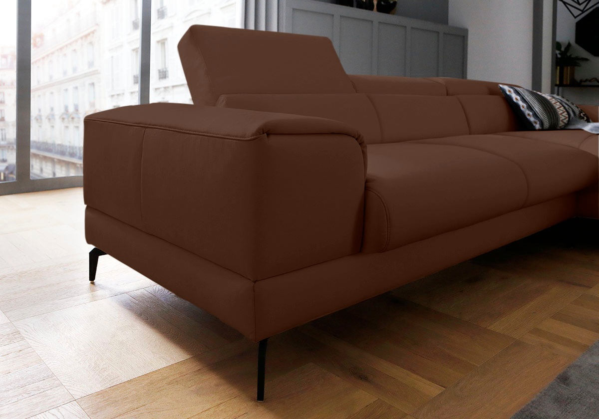 Thumbnail - W.SCHILLIG Ecksofa "piedroo, Designsofa mit tollem Sitzkomfort, L-Form", Kopfteilverstellung, wahlweise mit Sitztiefenve...