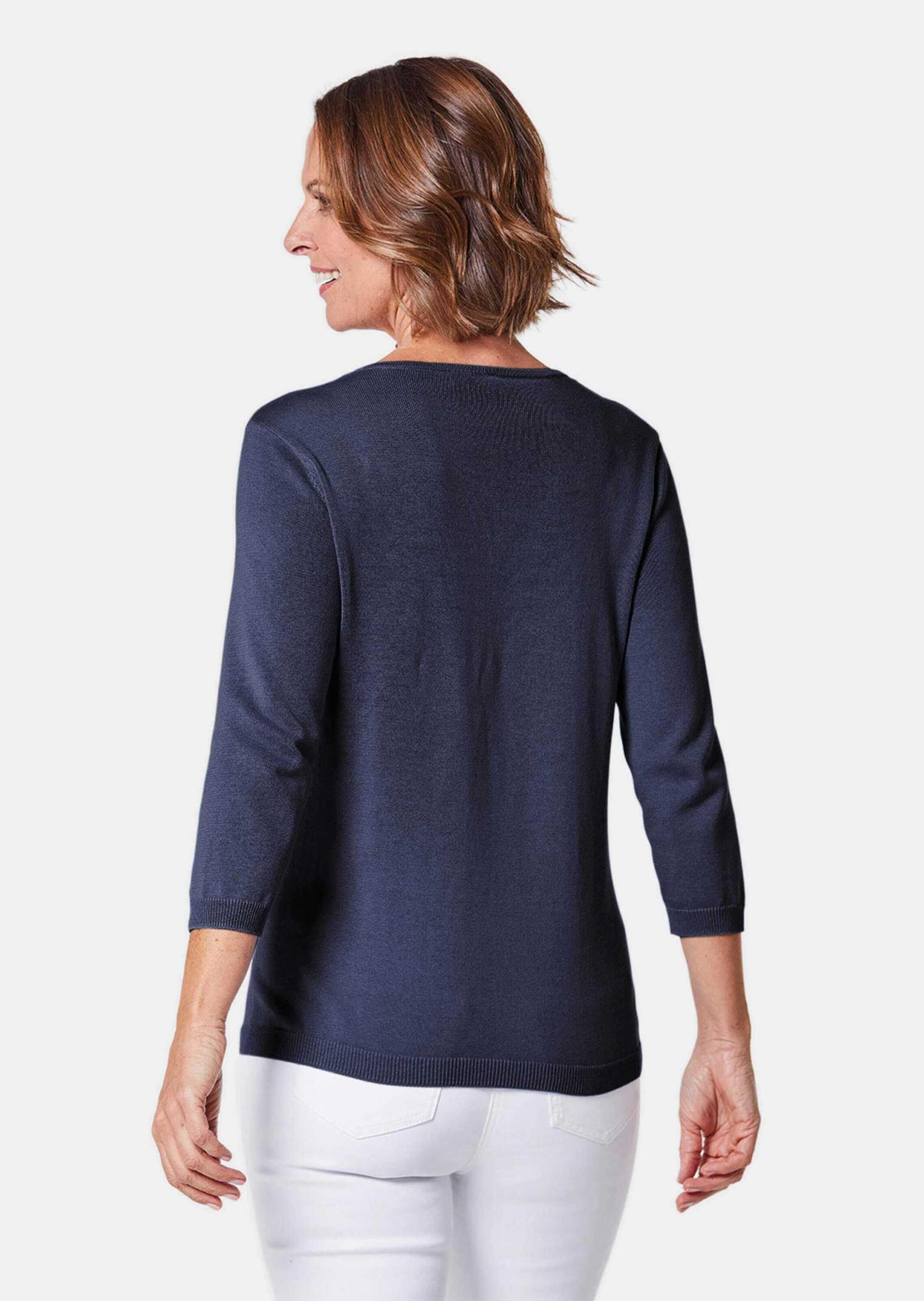 GOLDNER Rundhalspullover »Strickpullover Unkomplizierter Pullover mit V-Ausschnitt«