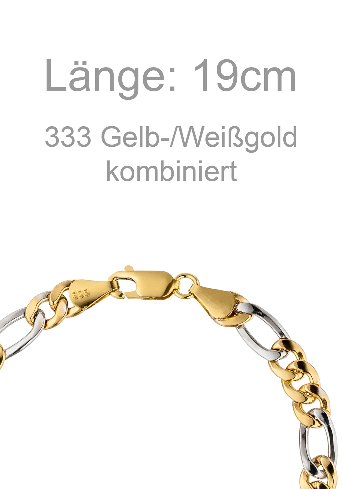JOBO Goldarmband Figaroarmband 333 Gold bicolor 19 cm