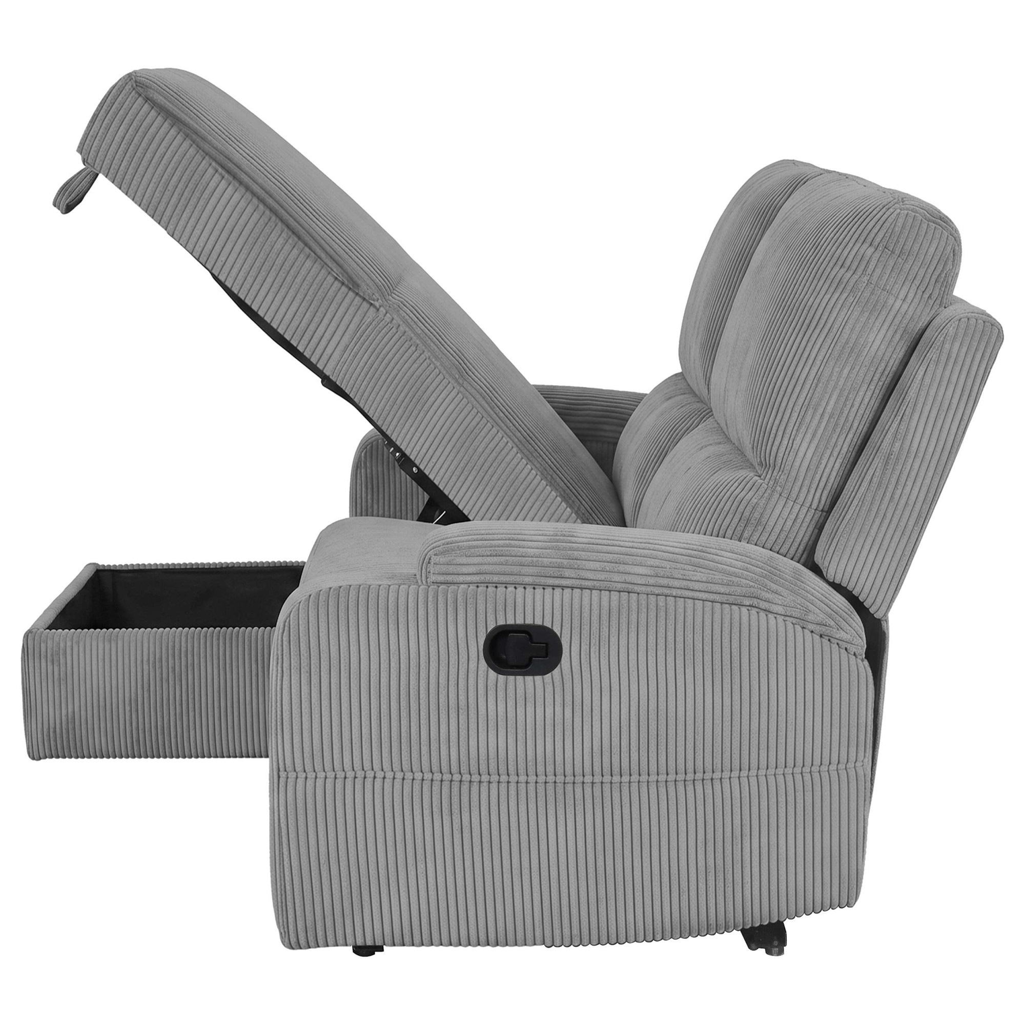 OTTO home Ecksofa »NAPORI Cord, Multimediasofa, L-Form« man. oder elektr. Relaxfuntion, USB-A bei elektr. Variante, Staukasten