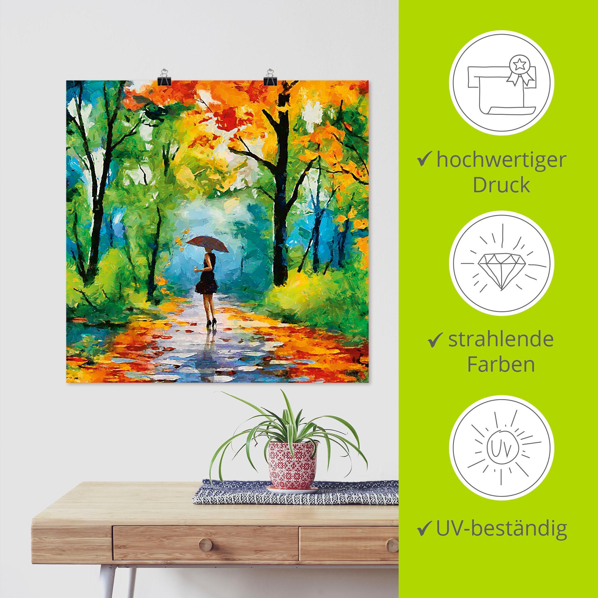 Artland Wandbild »Herbstlicher versch. im Spaziergang Vier (1 in bestellen St.), Park«, Größen als Poster Wandaufkleber | Leinwandbild, oder Jahreszeiten Alubild, BAUR Bilder