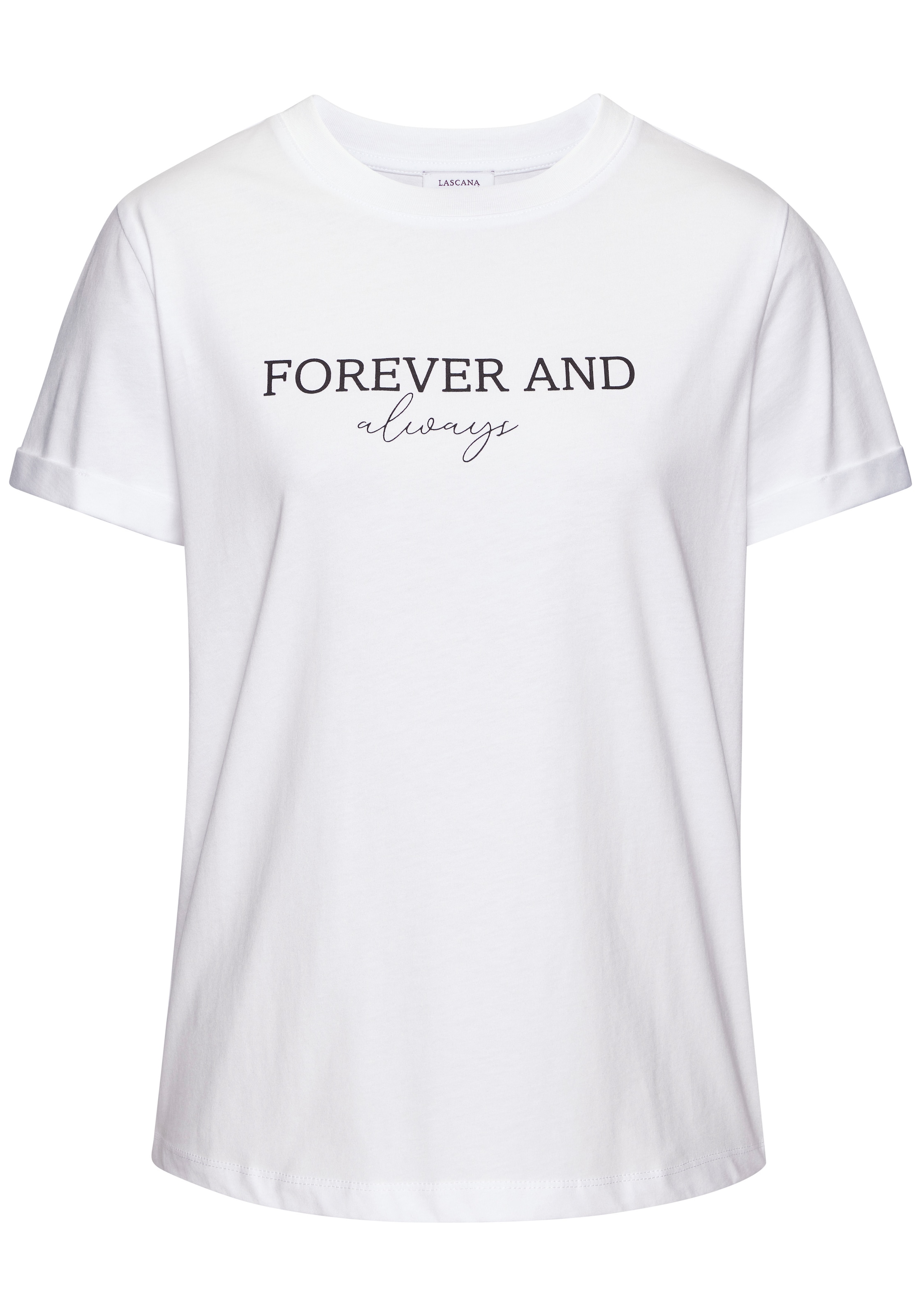 LASCANA T-Shirt mit Print, Kurzarmshirt aus Baumwolle, casual-chic