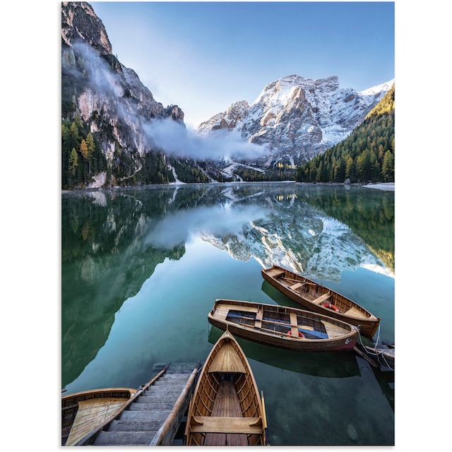 Artland Wandbild »Pragser Wildsee in Südtirol«, Bilder von Booten &  Schiffen, (1 St.), als Alubild, Leinwandbild, Wandaufkleber oder Poster in  versch. Größen bestellen | BAUR