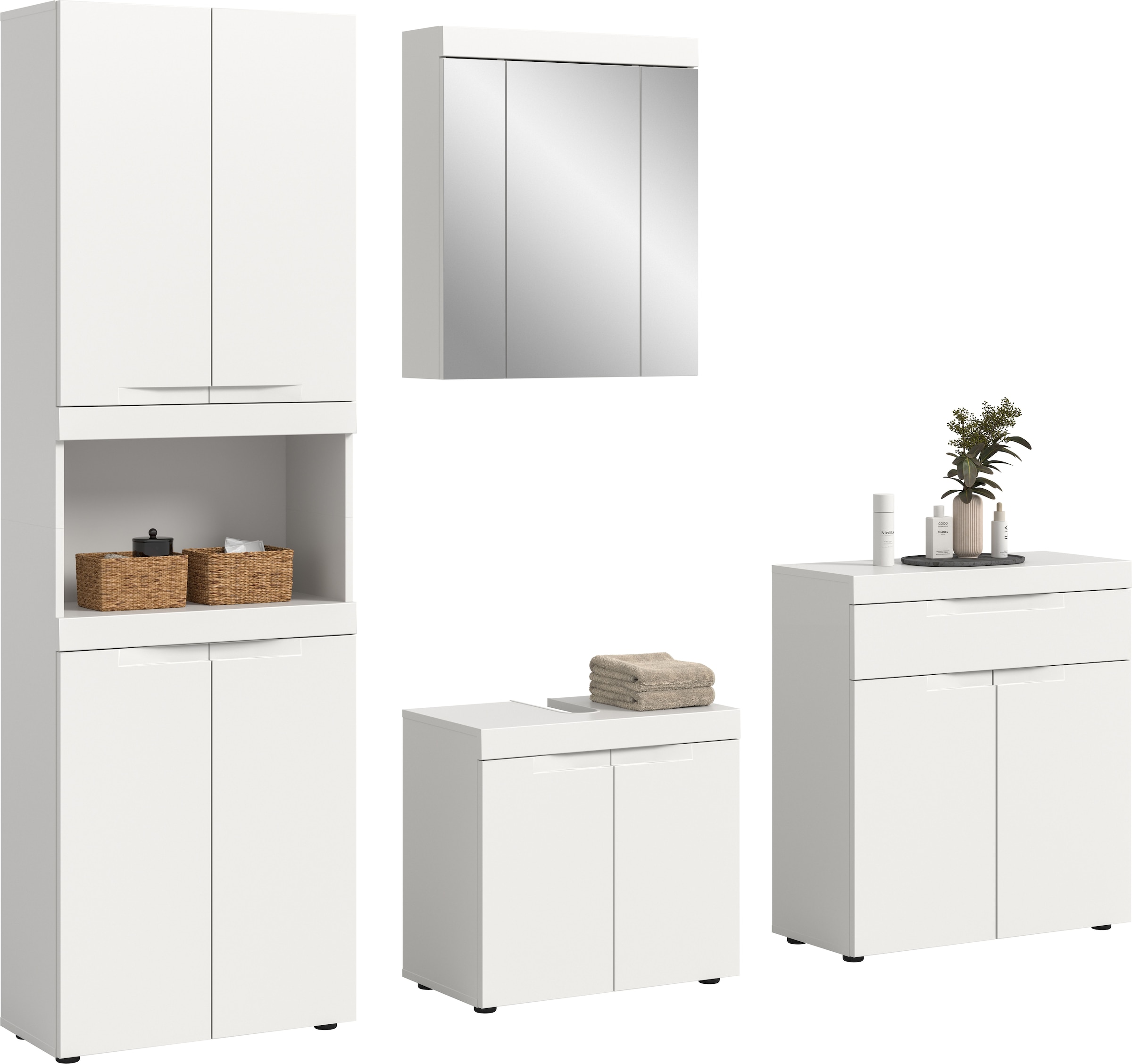 OTTO home Badmöbel-Set "MAOI, 4-teilige Badkombination, hochwertige MDF Front"