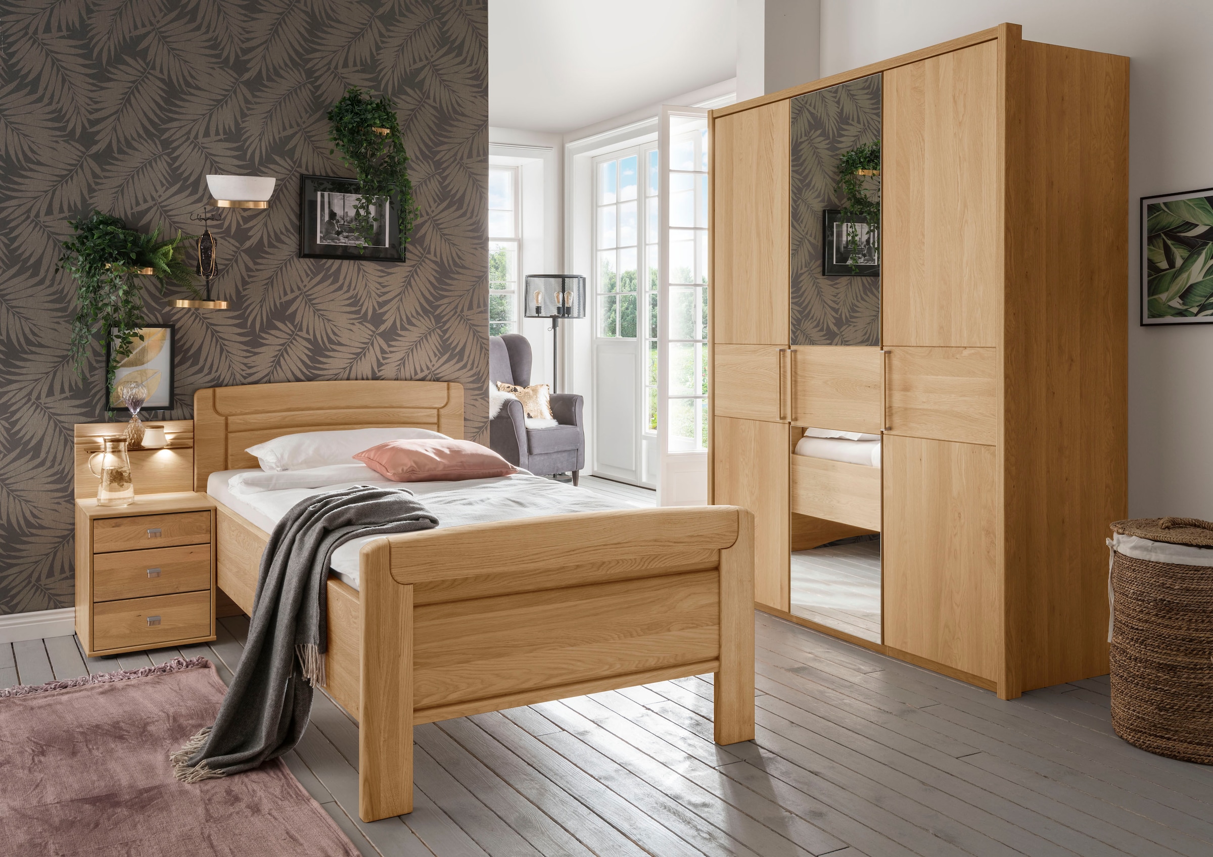 WIEMANN Holzbett »Kiruna, schöner Landhausstil, Made in Germany«, 4-fache Liegenhöhenverstellung, in vielen Breiten erhältlich