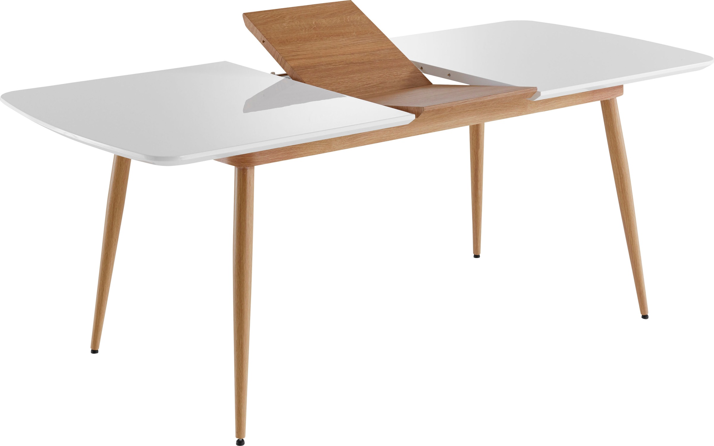 INTER-FURN Esstisch »Bozen«, Tischplatte Metallgestell bis Lack, 160 cm, | ausziehbar BAUR St.), kaufen 200 (1 Weiß