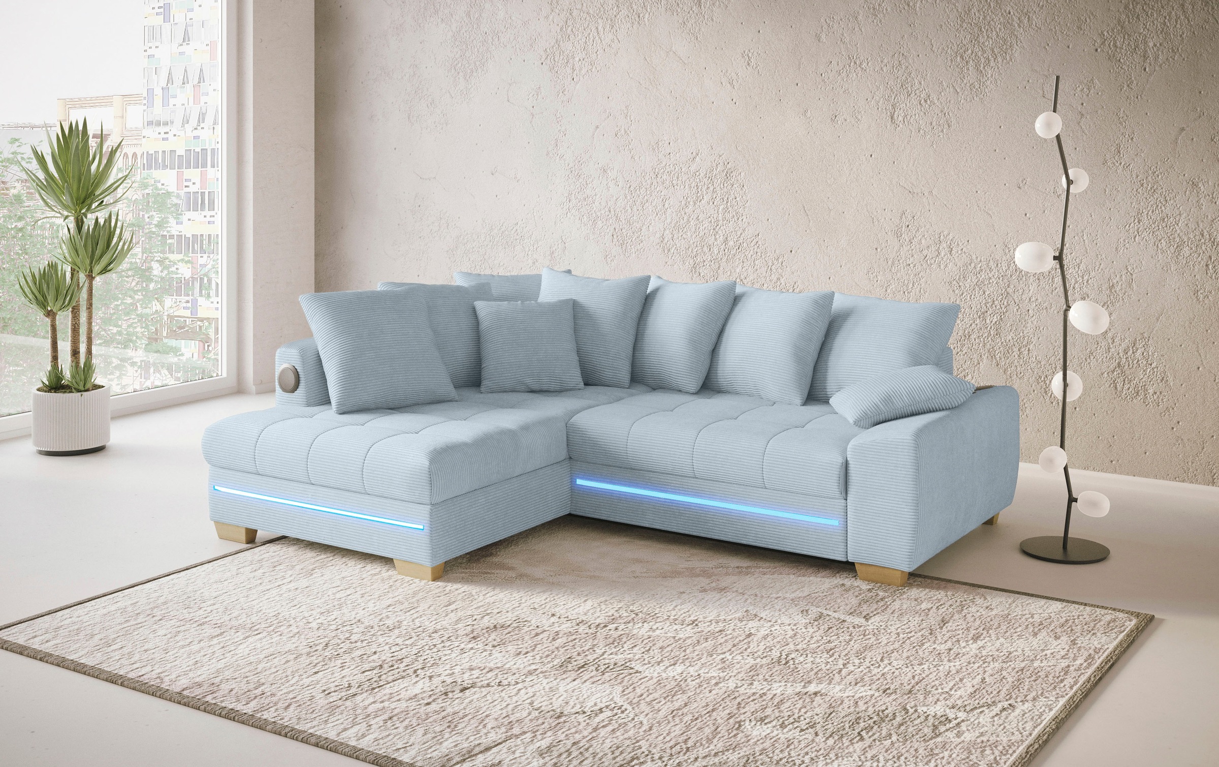Mr. Couch Ecksofa "Nikita II, L-Form", mit Kaltschaum, RGB-LED, Soundsystem günstig online kaufen