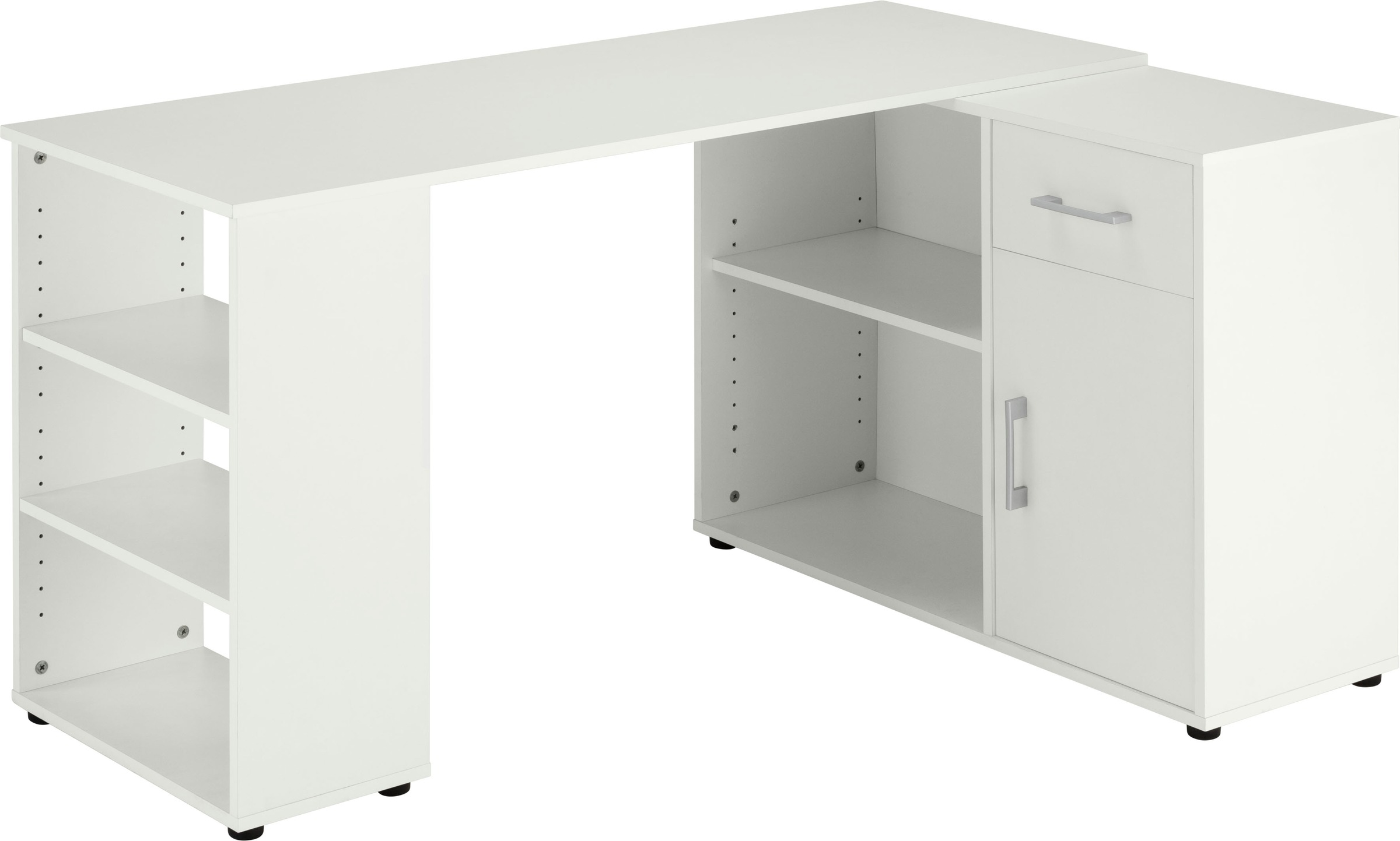 Eckschreibtisch VOGL MÖBELFABRIK "Ecki", weiß (weiß, weiß, weiß), B:137cm H:72cm T:137cm, Tische, Eckschreibtisch 2